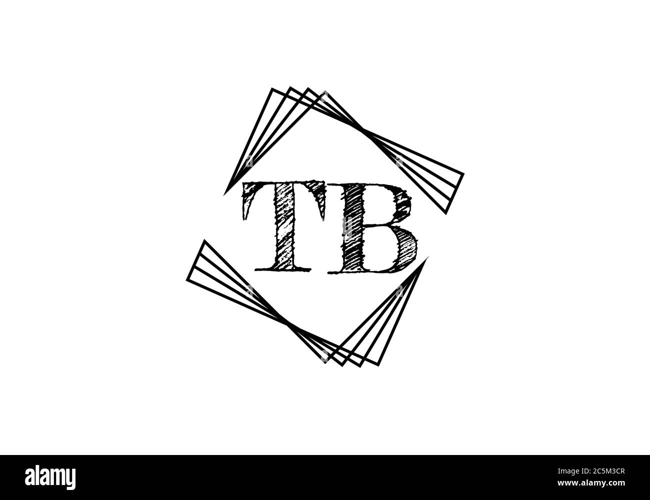 Initial Monogram Letter T B Logo Design Vektor-Vorlage. T B Logo-Design mit Buchstabe Stock Vektor