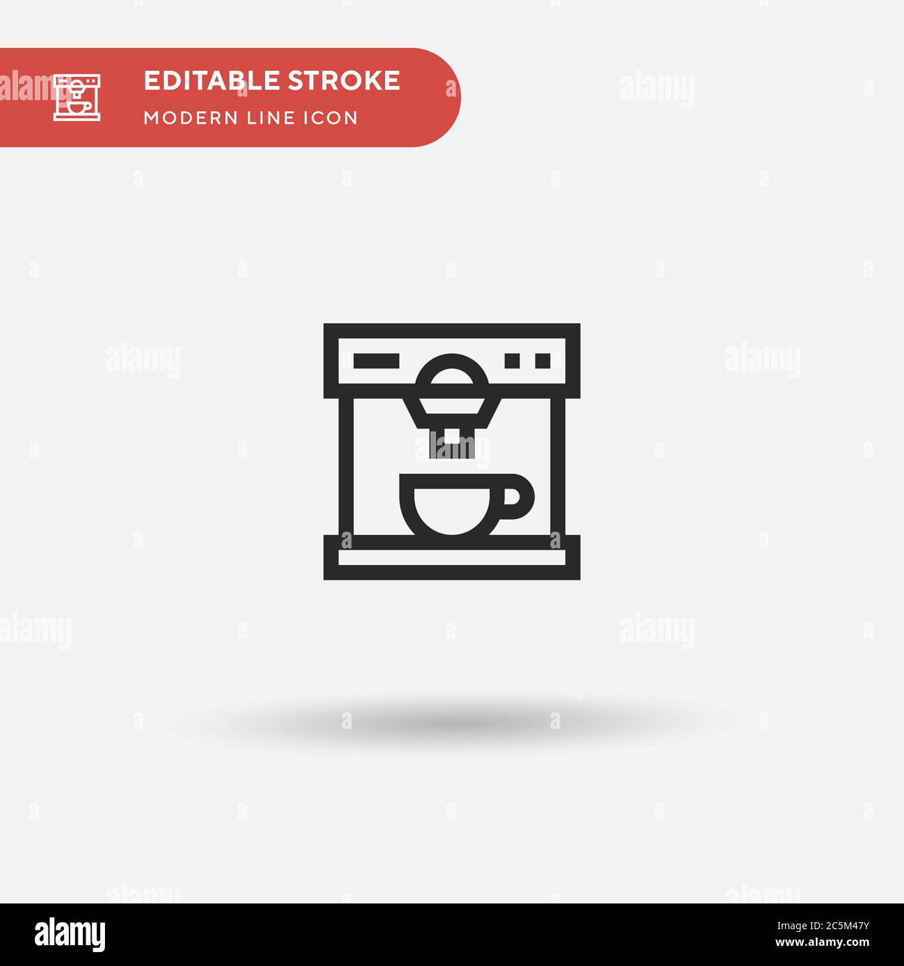 Einfaches Vektorsymbol für Kaffeemaschinen. Illustration Symbol Design Vorlage für Web mobile UI Element. Perfekte Farbe modernes Piktogramm auf bearbeitbaren Strich. Symbole für Kaffeemaschinen für Ihr Geschäftsprojekt Stock Vektor