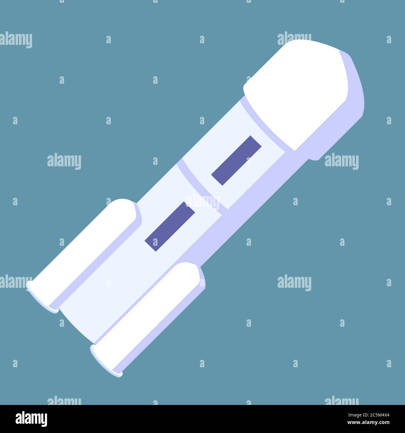 Raketenschiff im trendigen flachen Stil. Vektorgrafik. EPS 10. Stock Vektor