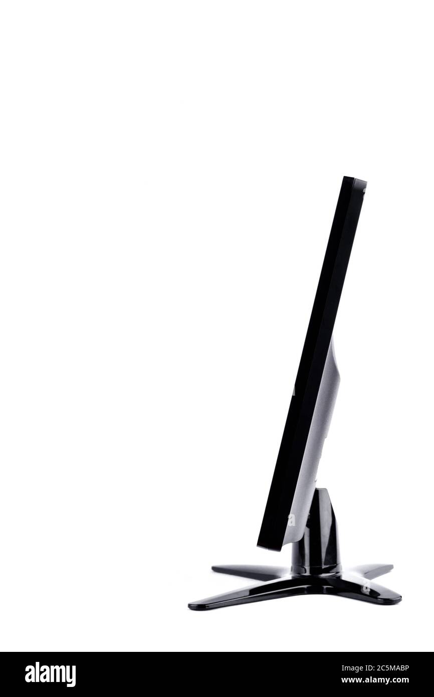 Monitor-Computer-Display auf weißem Hintergrund Hardware Desktop-Technologie isoliert Stockfoto