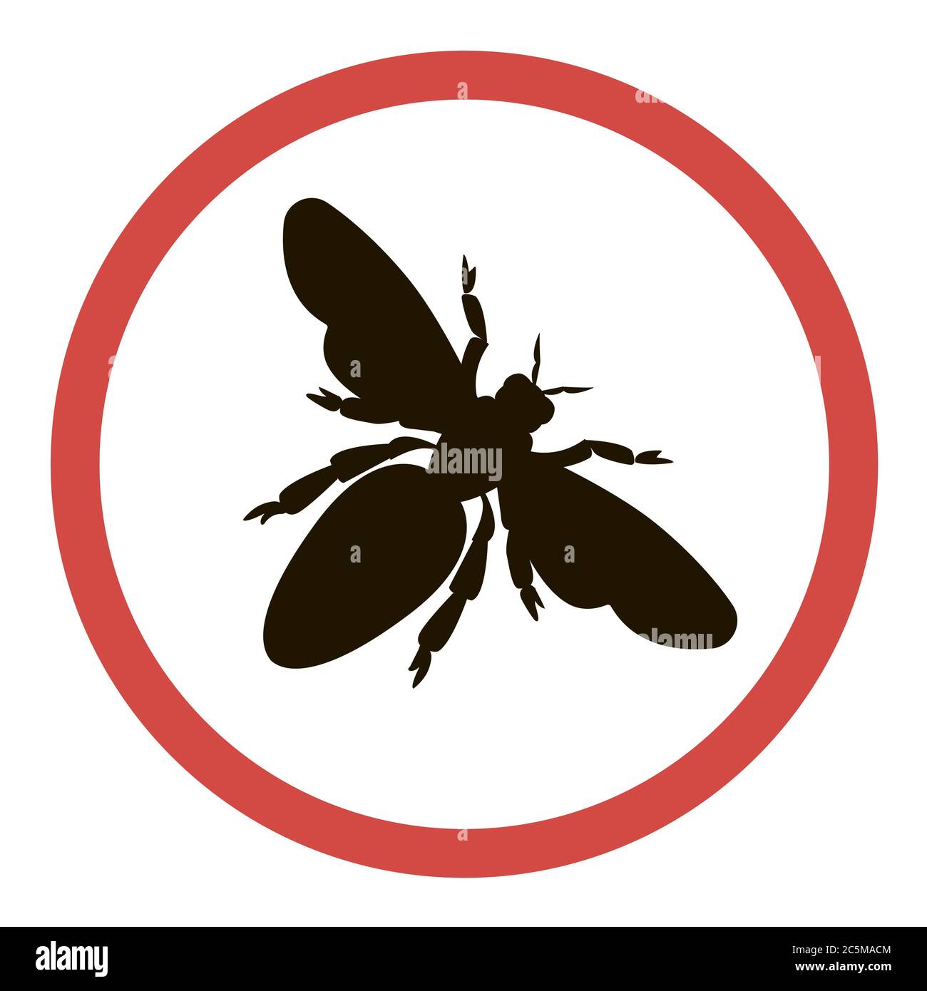 Biene, Wespe-Schild auf weißem Hintergrund. Vektor-Illustration in trendigen flachen Stil. EPS 10. Stock Vektor