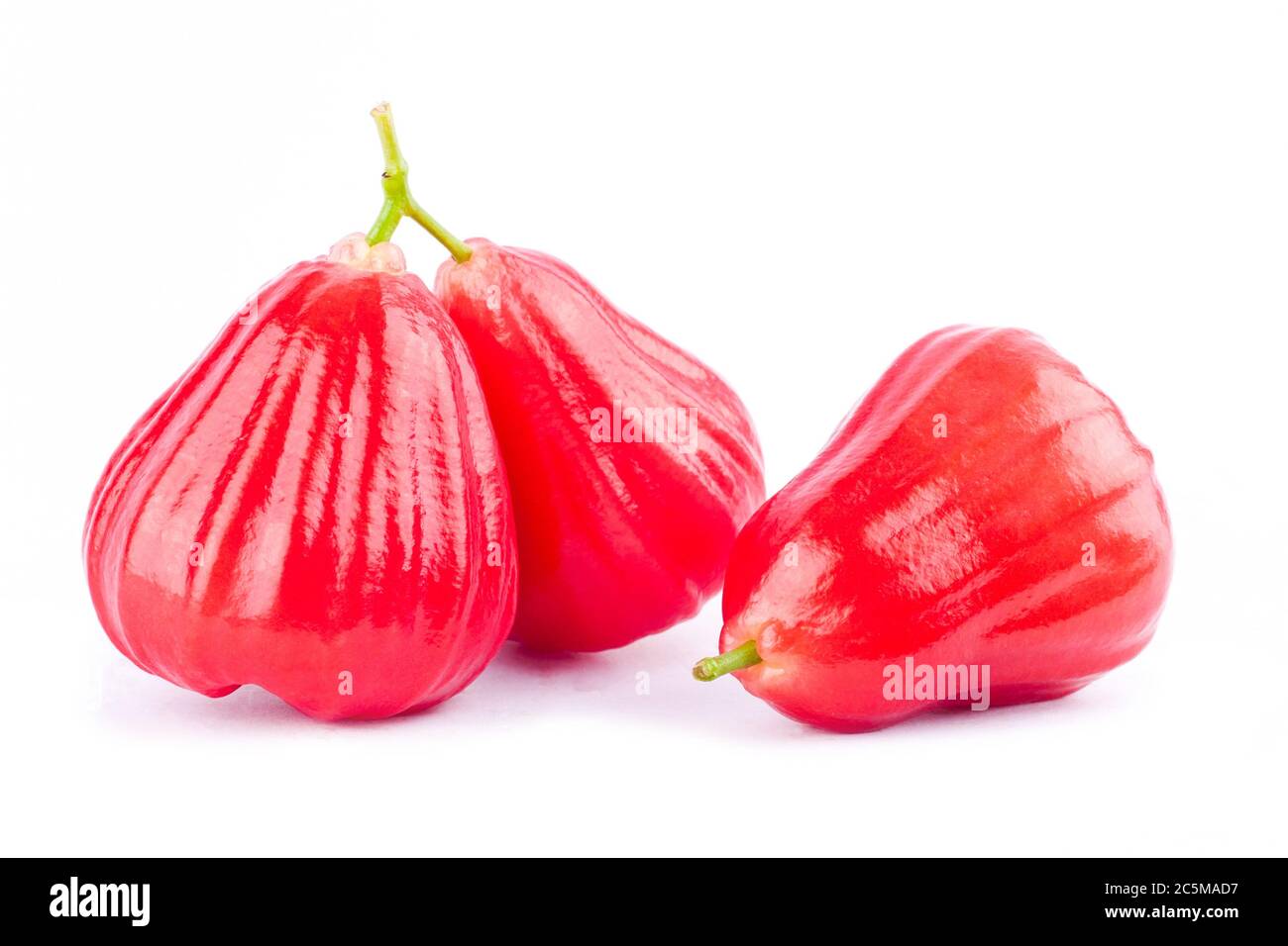 Rose Apfel oder Chomphu auf weißem Hintergrund gesunde Rose Apfel Obst Nahrung isoliert Stockfoto