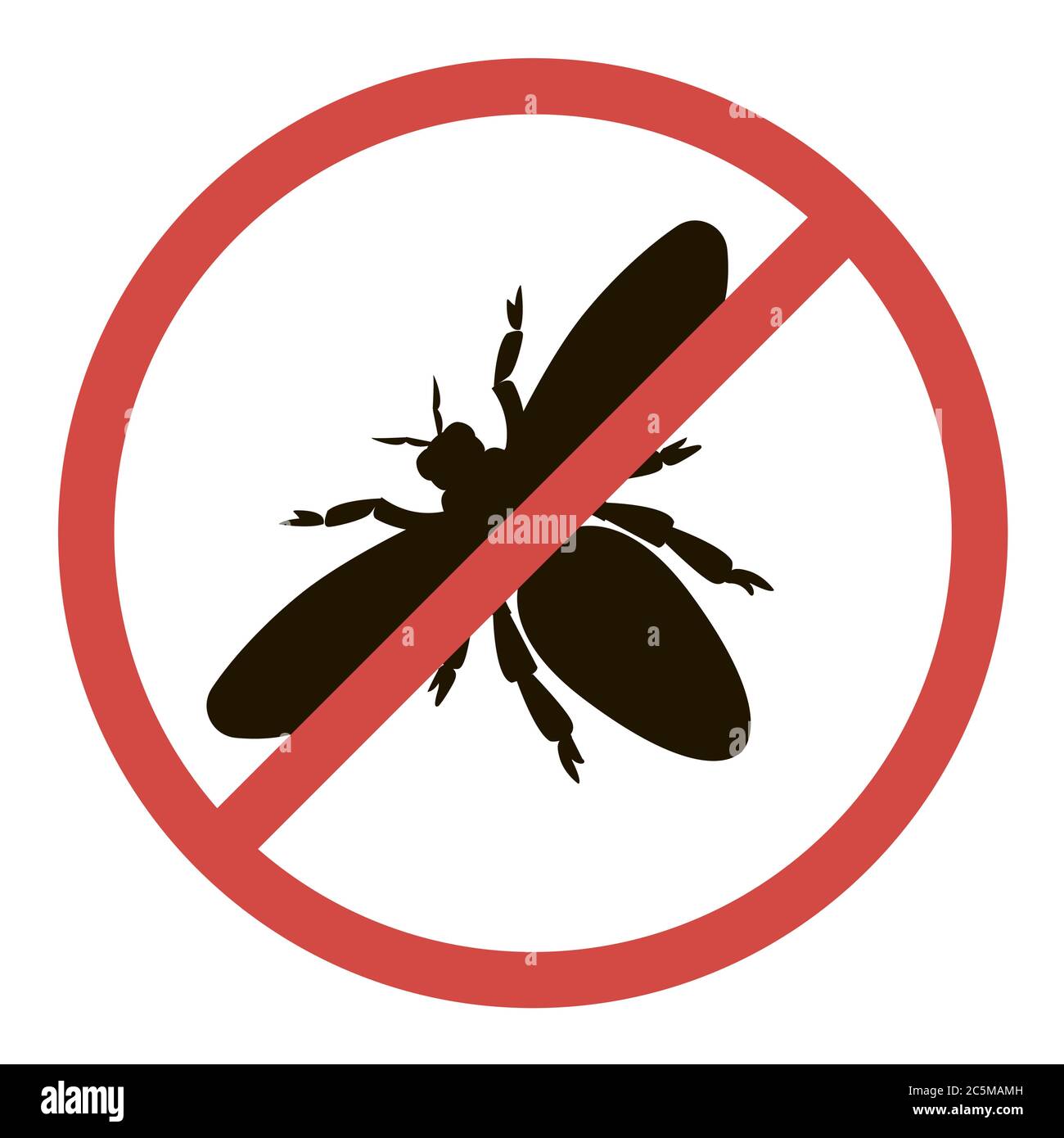 Keine Biene, Wespenzeichen auf weißem Hintergrund. Vektor-Illustration in trendigen flachen Stil. EPS 10. Stock Vektor