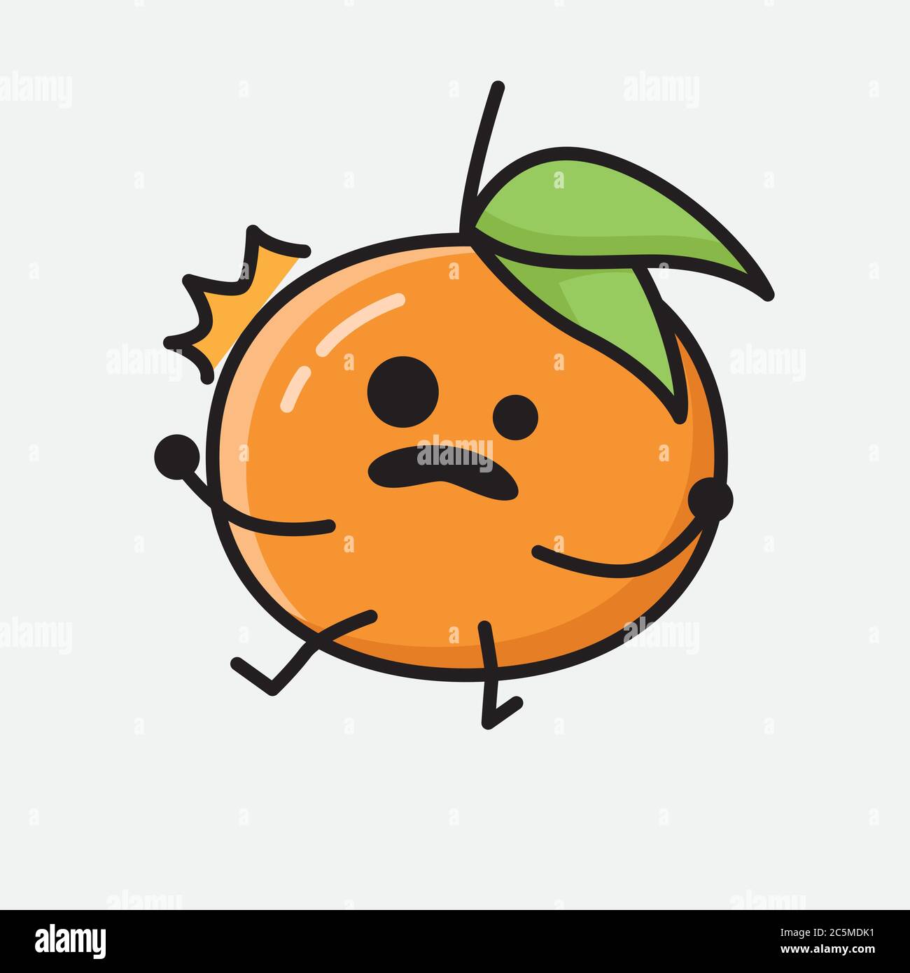 Eine Illustration von Cute Tangerine Fruit Mascot Vektor-Charakter Stock Vektor
