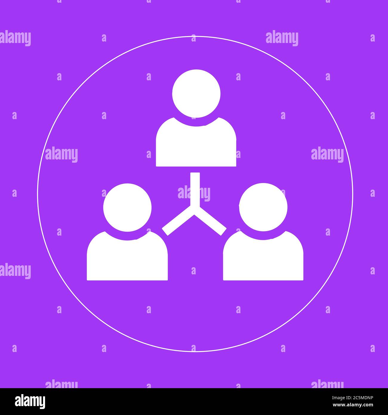Menschen-Symbol in trendigen flachen Stil isoliert auf lila Hintergrund. Vektorgrafik. Stock Vektor