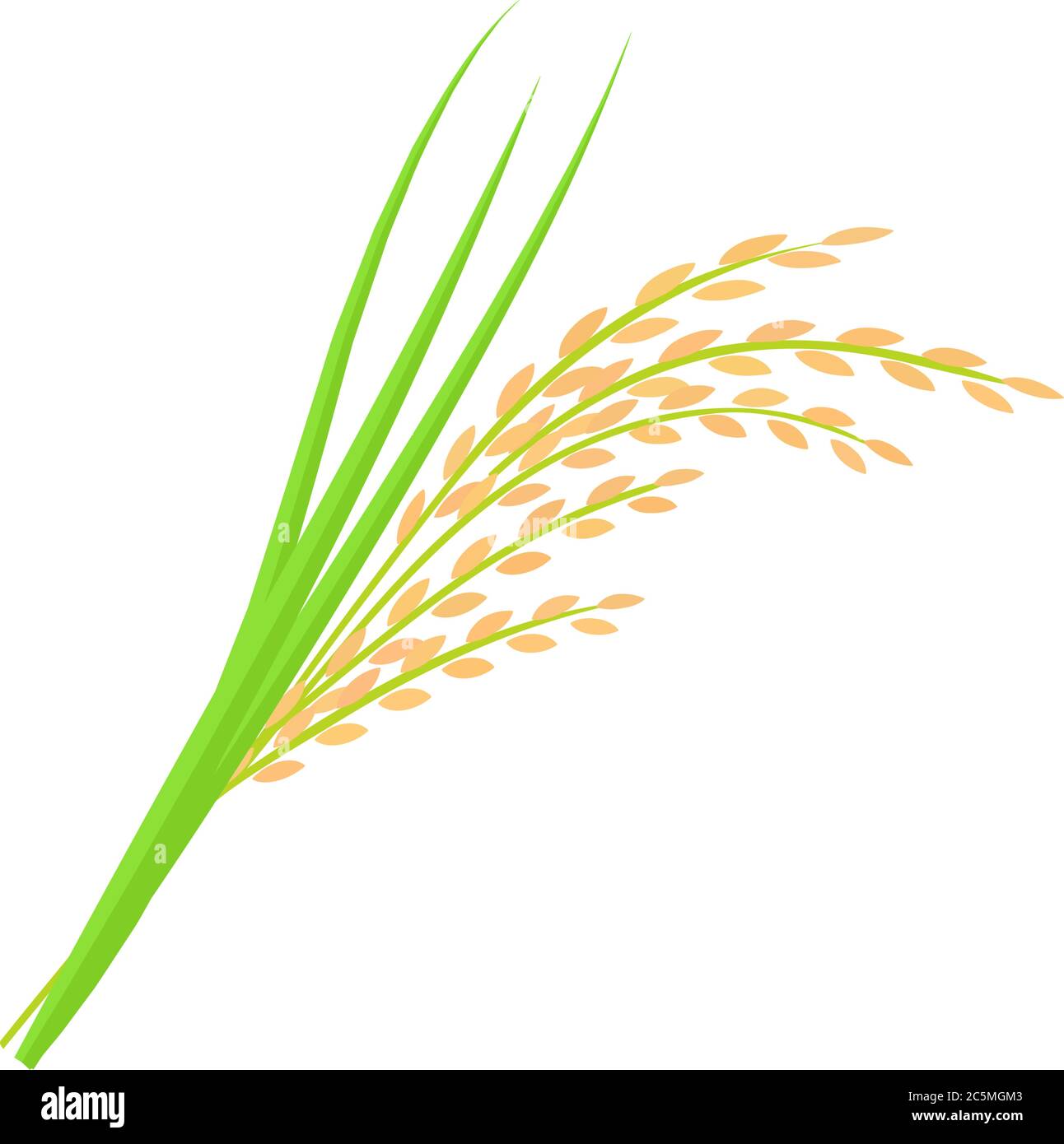 Flache Vektor-Symbol von Reis. Getreidekultur. Landwirtschaftliche Nutzpflanzen. Bio-Produkt. Botanical und Landwirtschaft Thema. EPS 10 Stock Vektor