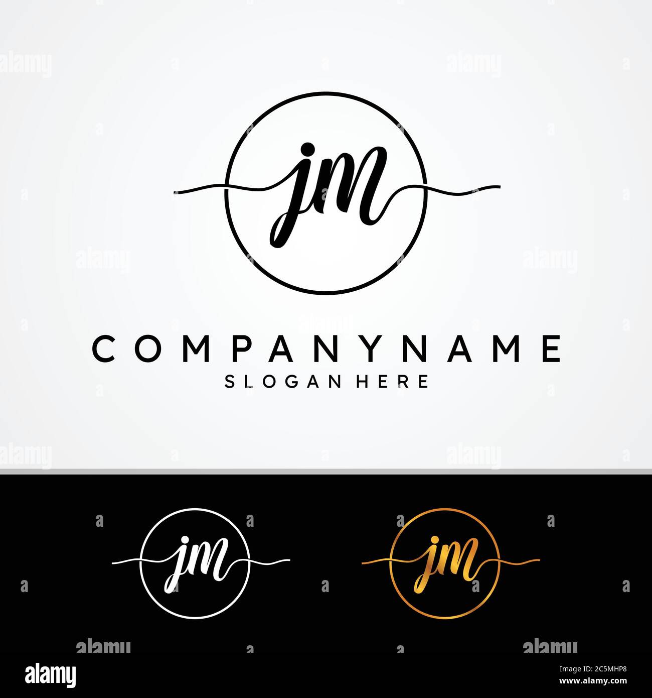 J M JM ursprüngliche Symbol Signatur Vektor-Design mit verschiedenen Farben. Handschrift Konzept Symbol Design. Vektorgrafik EPS.8 EPS.10 Stock Vektor