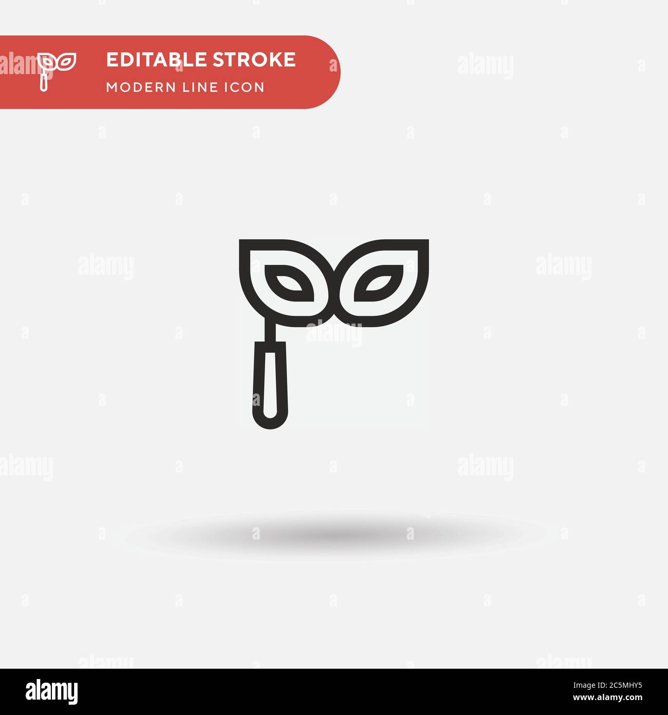 Einfaches Vektorsymbol „Party Mask“. Illustration Symbol Design Vorlage für Web mobile UI Element. Perfekte Farbe modernes Piktogramm auf bearbeitbaren Strich. Party Maske Symbole für Ihr Business-Projekt Stock Vektor