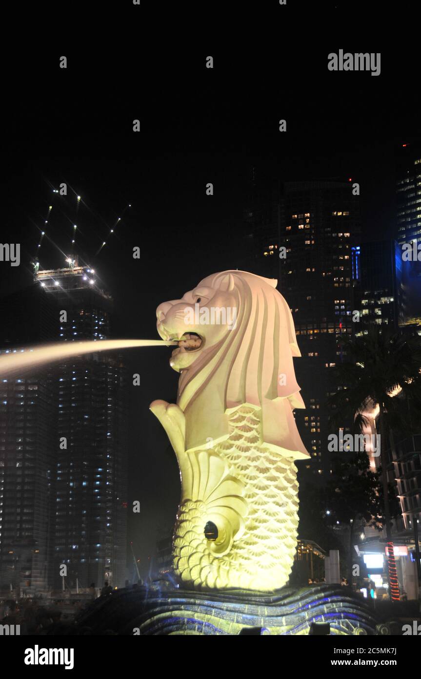 Der Merlion das nationale Symbol des Stadtstaates Singapur Stockfoto