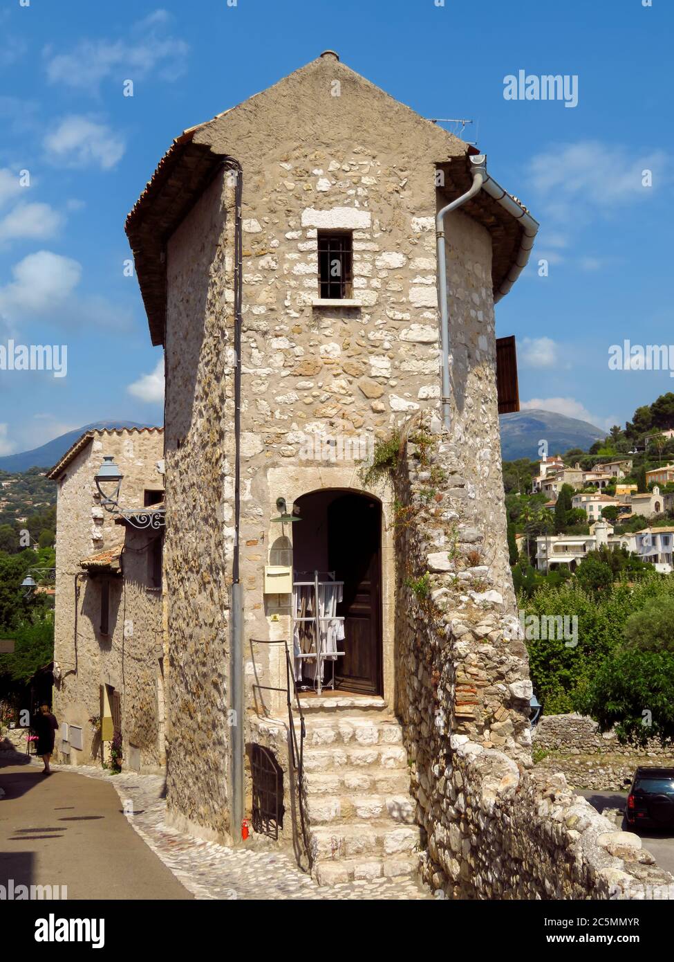 Altes französisches Haus in einem Dorf Saint Paul de Vence, Provence, Frankreich Stockfoto