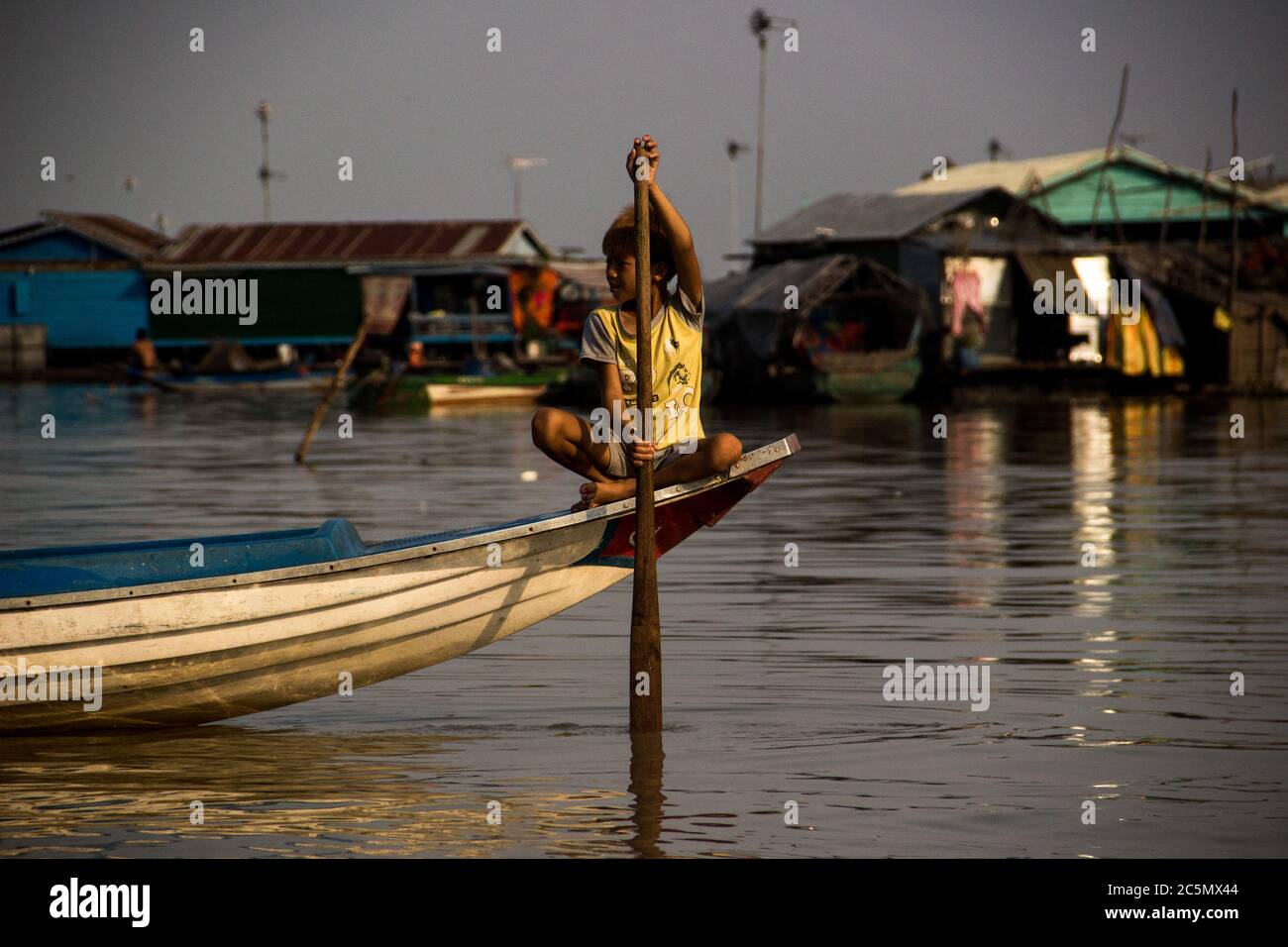 KHM - ENV - TONLE SAP Porträt der Tonle SAP Region, dem größten See Südostasiens mit einem einzigartigen Naturphänomen, das jetzt bedroht ist. Stockfoto