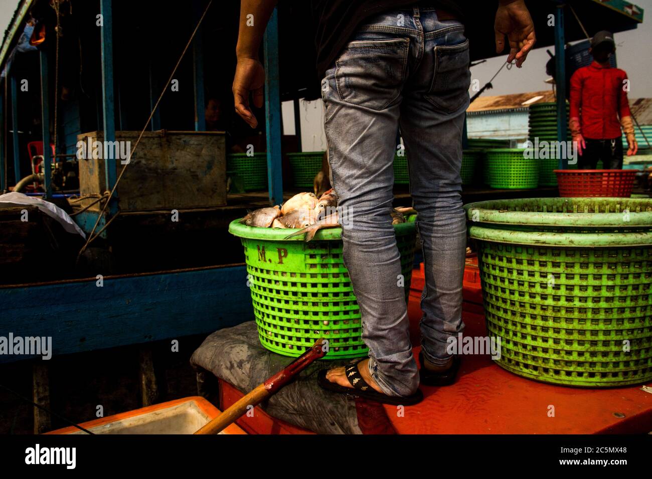 KHM - ENV - TONLE SAP Porträt der Tonle SAP Region, dem größten See Südostasiens mit einem einzigartigen Naturphänomen, das jetzt bedroht ist. Stockfoto