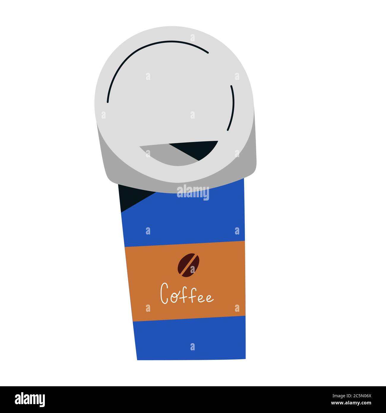 Einweg-Kaffeetasse oder -Tasse, Kaffee zu gehen Symbol, isolierte Vektor-Illustration, Doodle Kunst auf weißem Hintergrund Stock Vektor