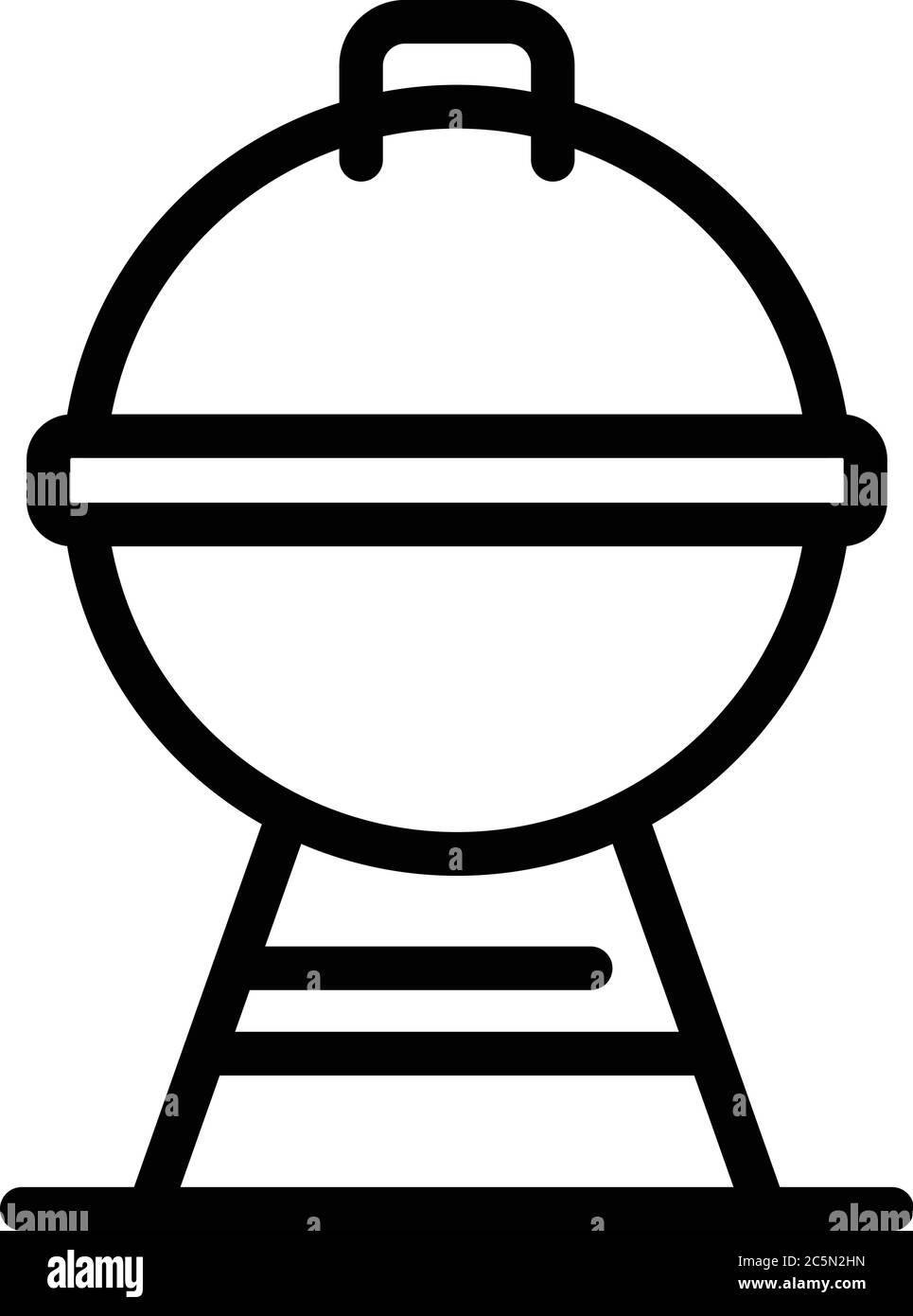 Symbol für runden Grill, Umriss Stock Vektor