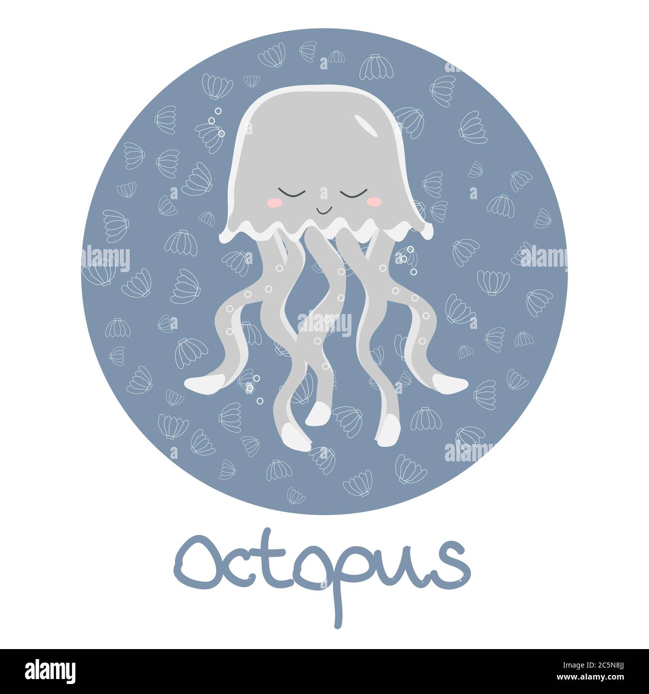 Niedliche Oktopus Vektor Illustration Hintergrund Stock Vektor