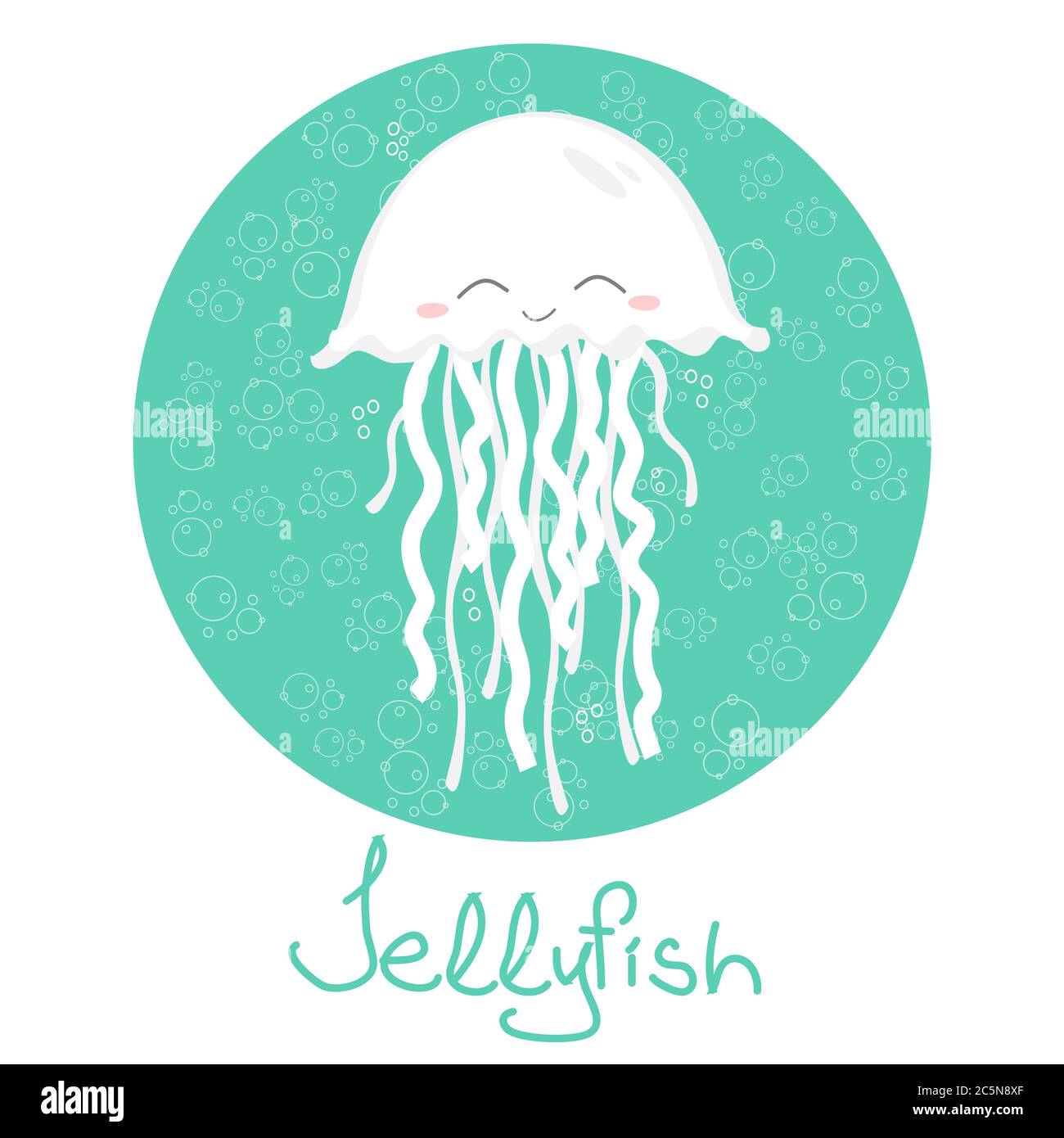 Cute Qualle Vektor Illustration Hintergrund Stock Vektor