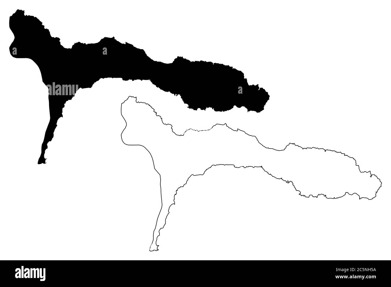 Ribeira Brava Gemeinde (Republik Cabo Verde, concelhos, Kap Verde, Sao Nicolau Insel, Archipel) Kartenvektordarstellung, Skizze R Stock Vektor