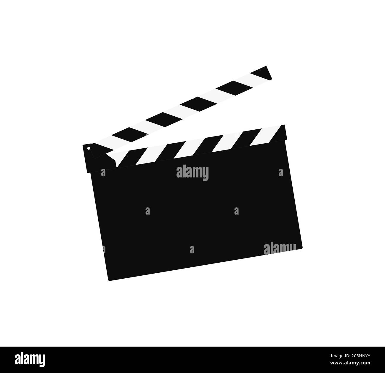 Cinema Clap Board Symbol Vektor-Symbol auf weißem Hintergrund isoliert. Flache Abbildung für Schaltfläche oder Logo auf Websites und mobilen Apps. Stock Vektor
