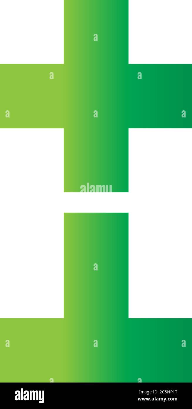 Cross I Letter Logo, Medical Cross I Letter Logo Design Konzept Stock Vektor