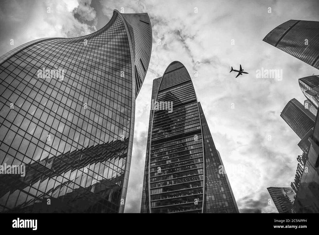 Moscow International Business Center, Moskau, Russland. Bereich von modernen Gebäuden Stockfoto