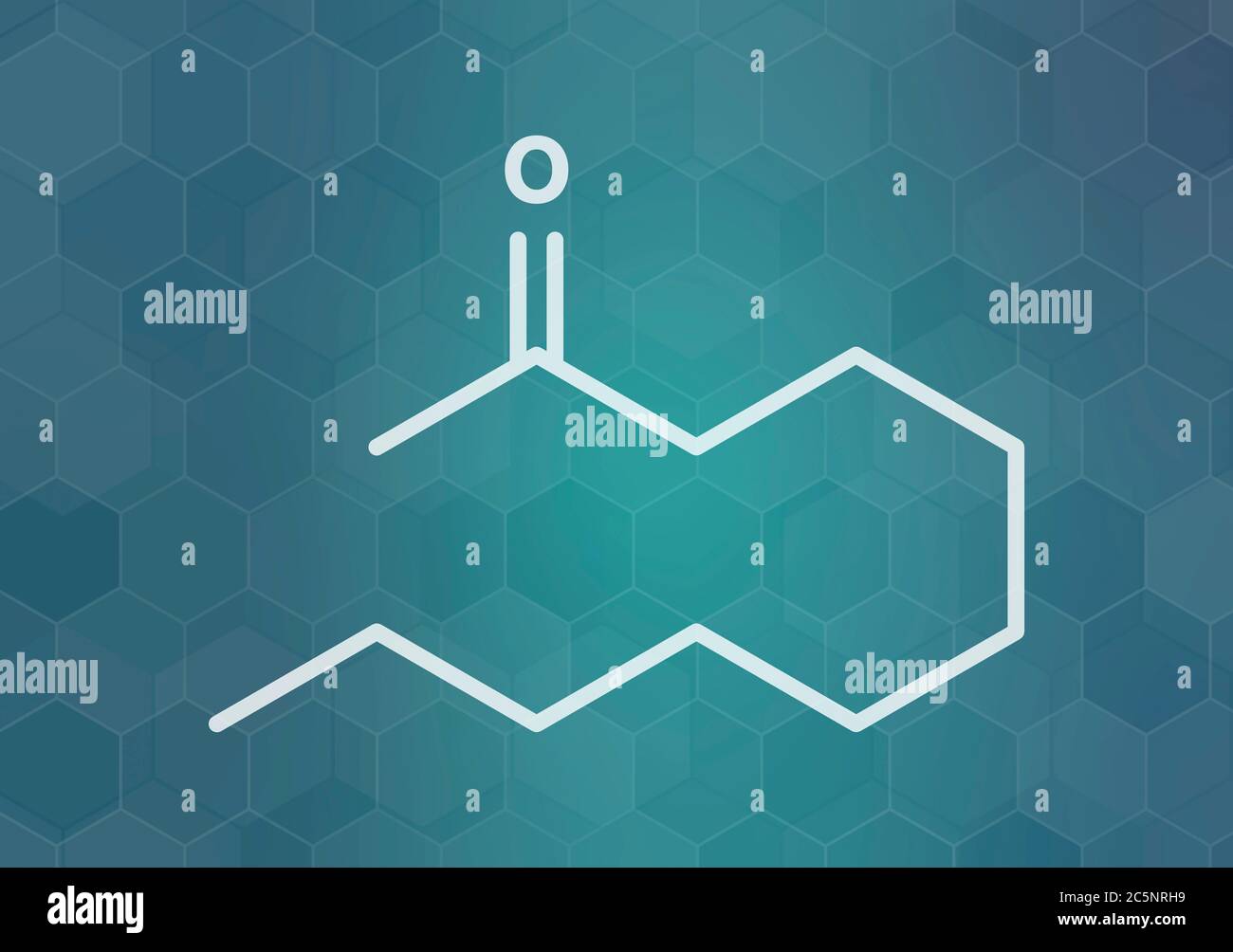 Methyl nonyl Ketone (2-undecanone) Insektenschutz Molekül. Skelettmuskulatur Formel. Stockfoto