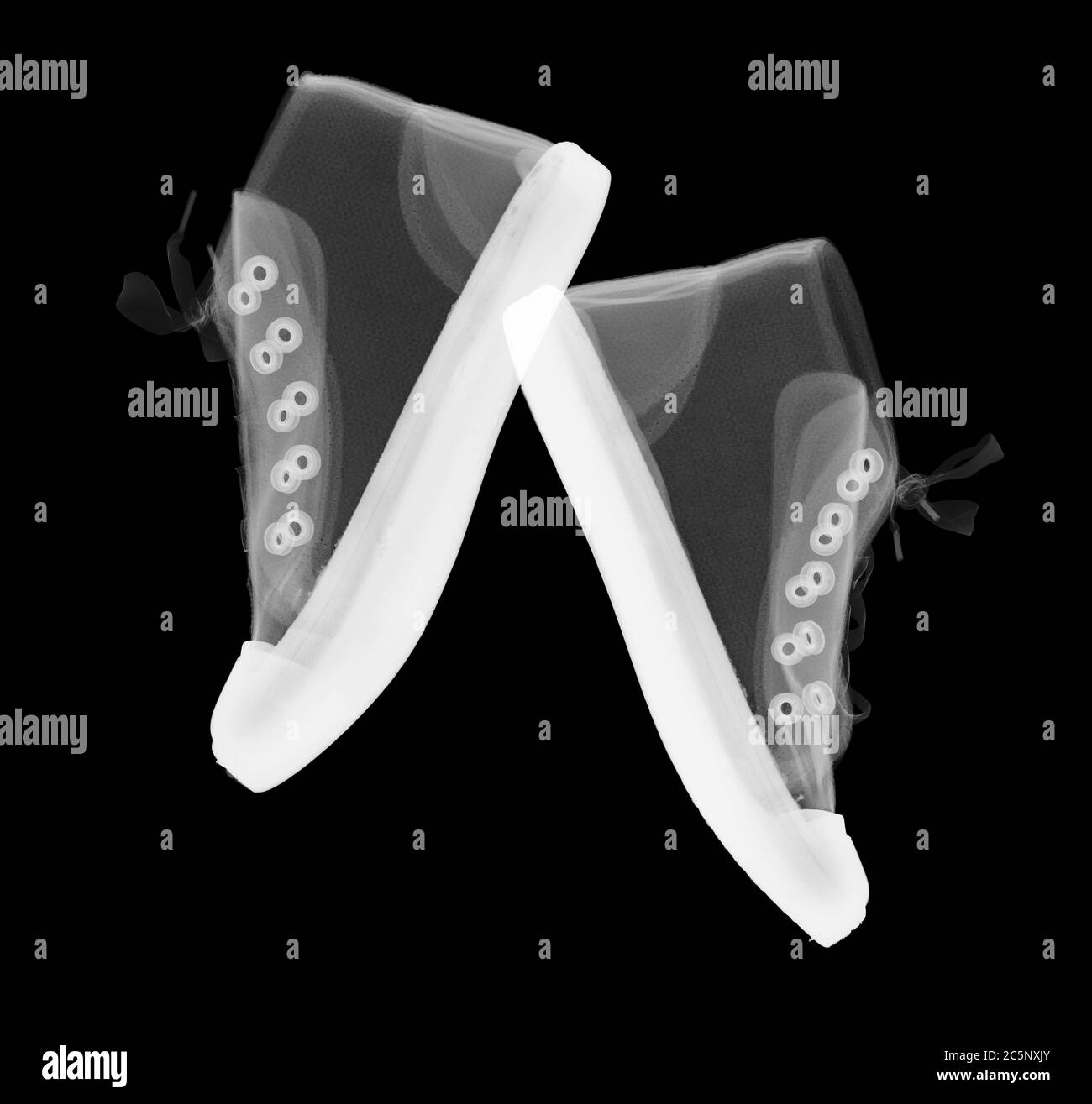 Paar Kinder Stoßfänger Stiefel, X-ray. Stockfoto