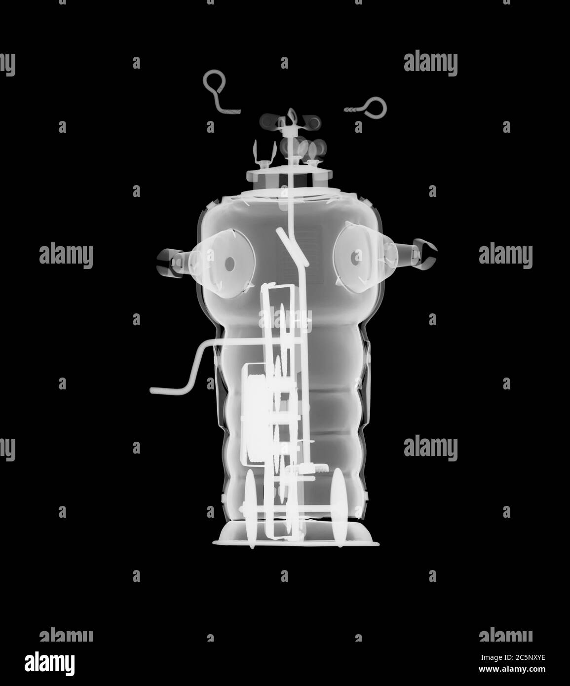 Spielzeug Metall Roboter, Röntgen. Stockfoto