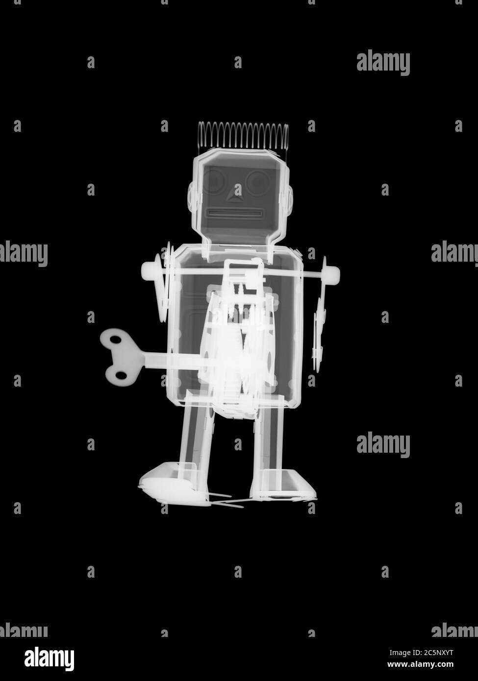 Spielzeug Metall Roboter, Röntgen. Stockfoto