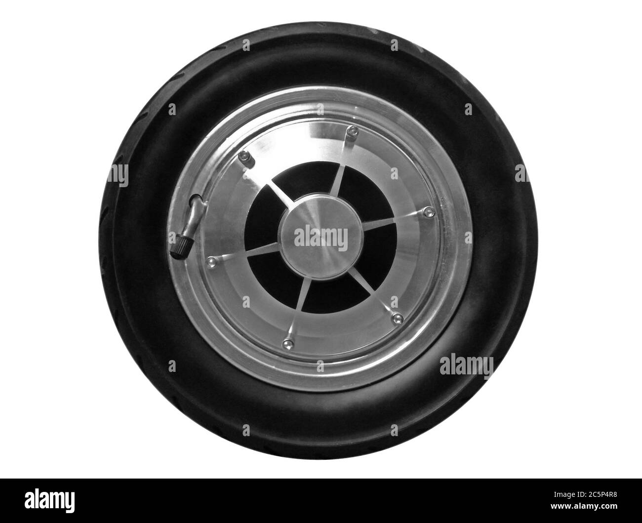 Vorderansicht des Autorads isoliert auf weiß Stockfoto