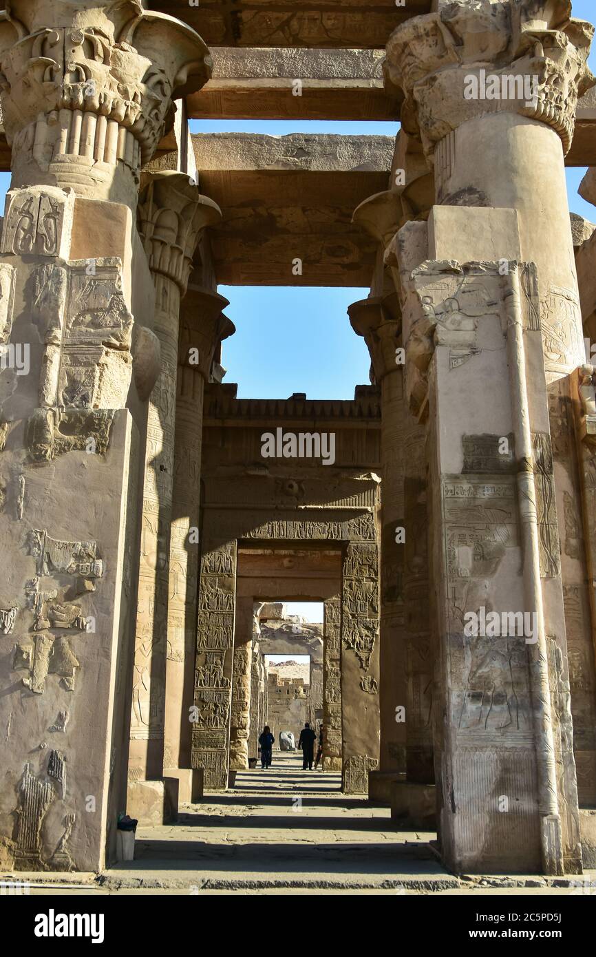 Tempel von Kom Ombo wurde Sobek, dem krokodilgott Ägyptens, gewidmet Stockfoto