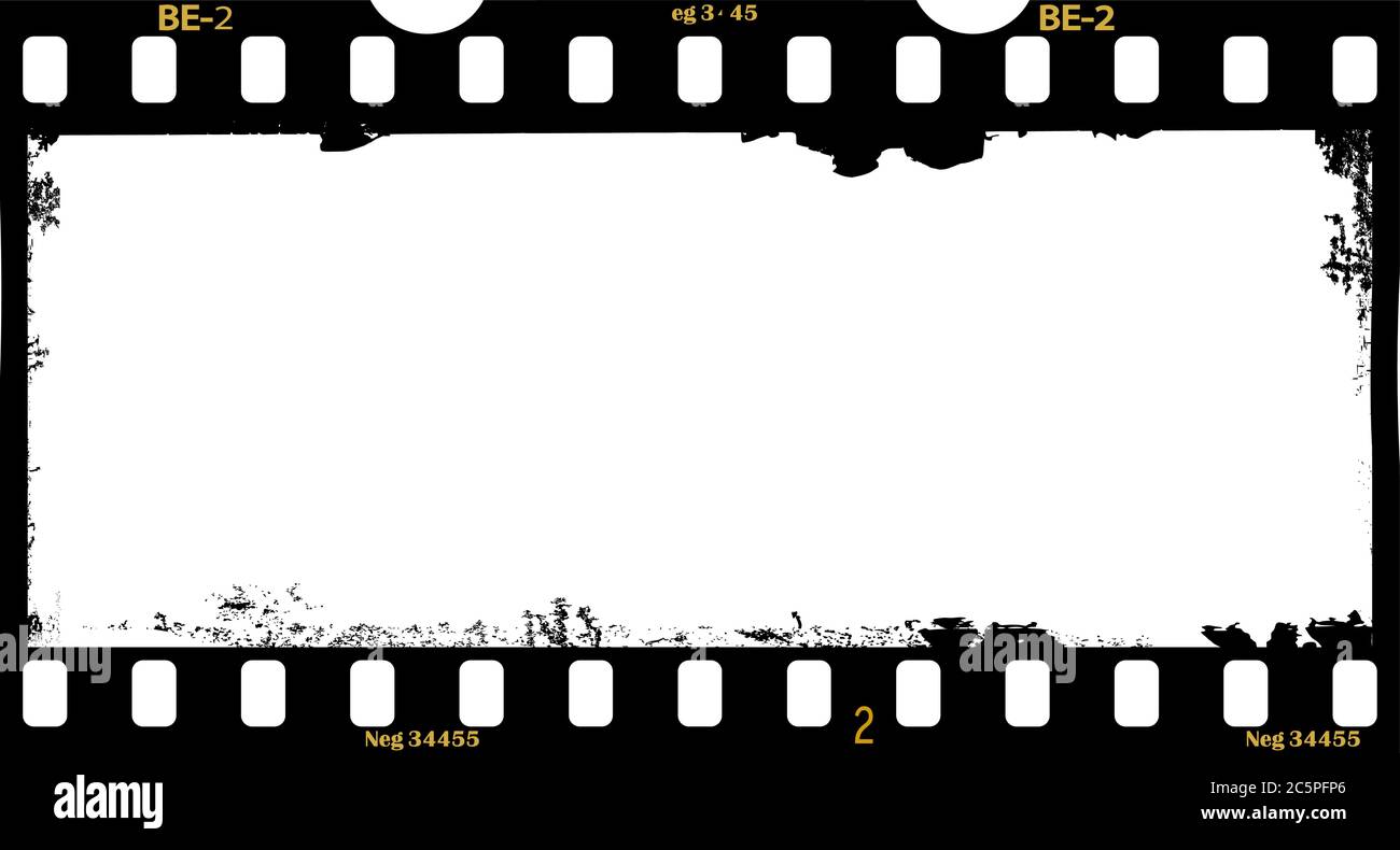 Leerer Rahmen von fotografischem Analogfilm, Kamerafilm, grungy Fotorahmen, freier Raum für Pix, Vektor Stock Vektor