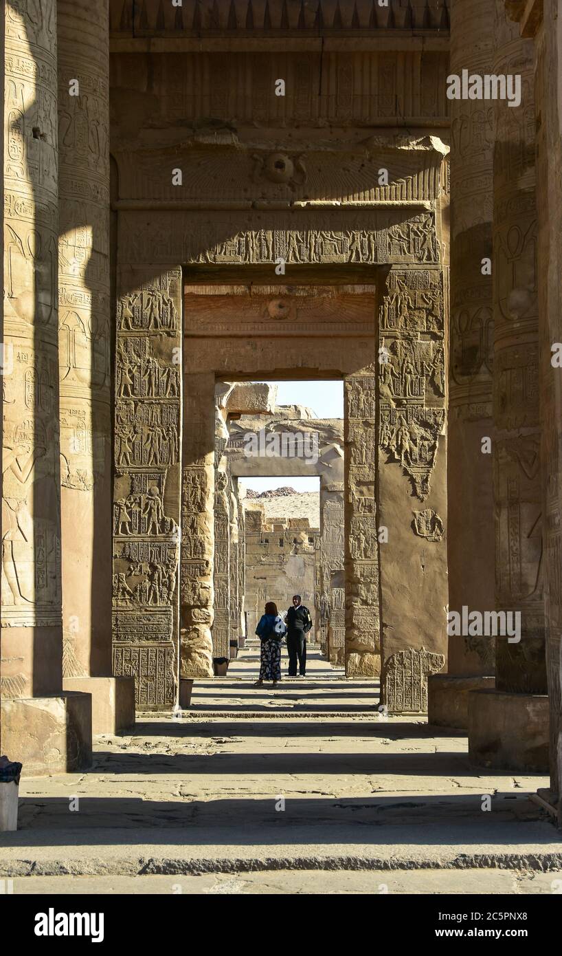 Tempel von Kom Ombo wurde Sobek, dem krokodilgott Ägyptens, gewidmet Stockfoto