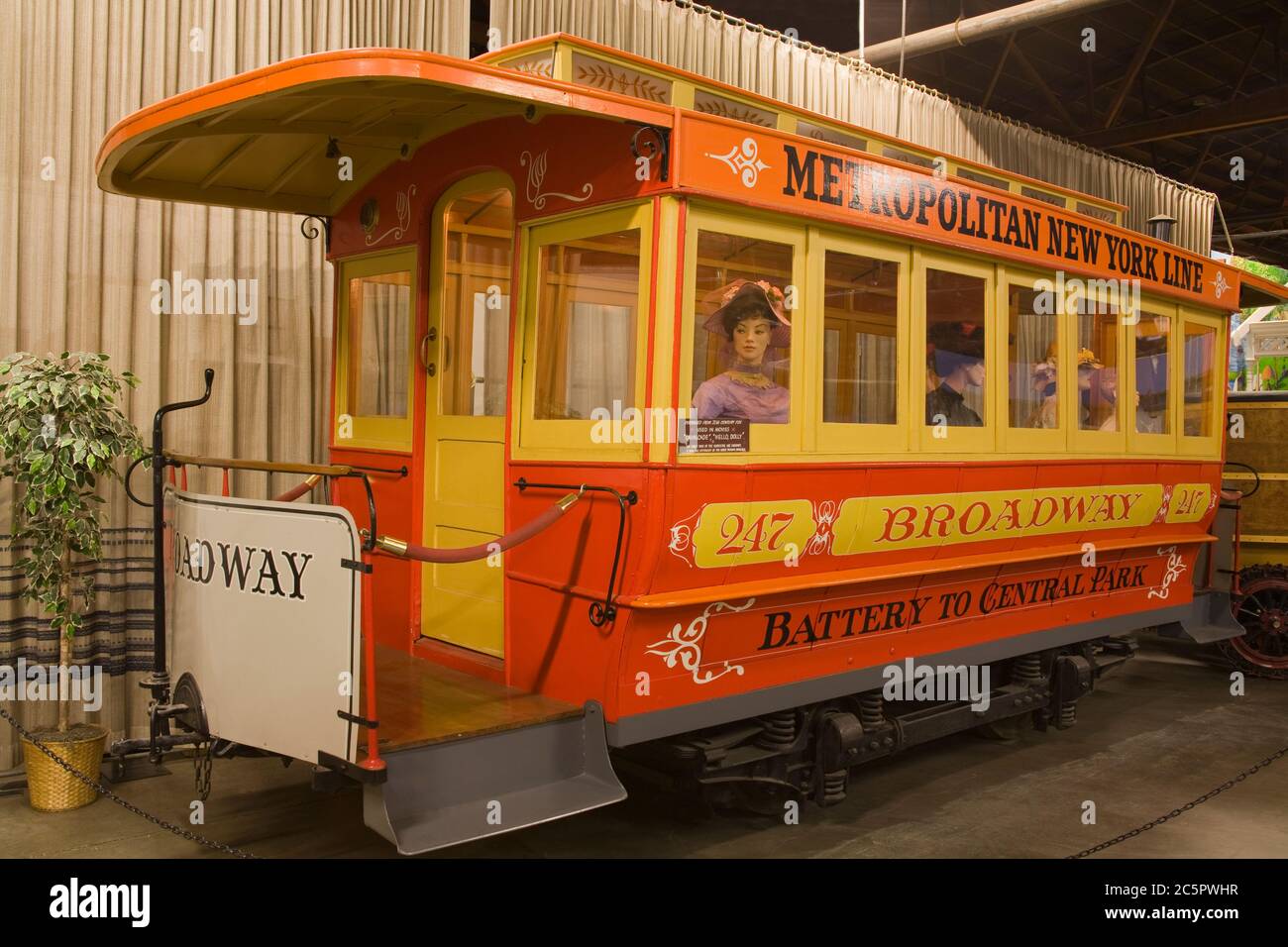 1882 Horsecar (Animal Powered Streetcar) im Towe Auto Museum in Sacramento, Kalifornien, USA Stockfoto
