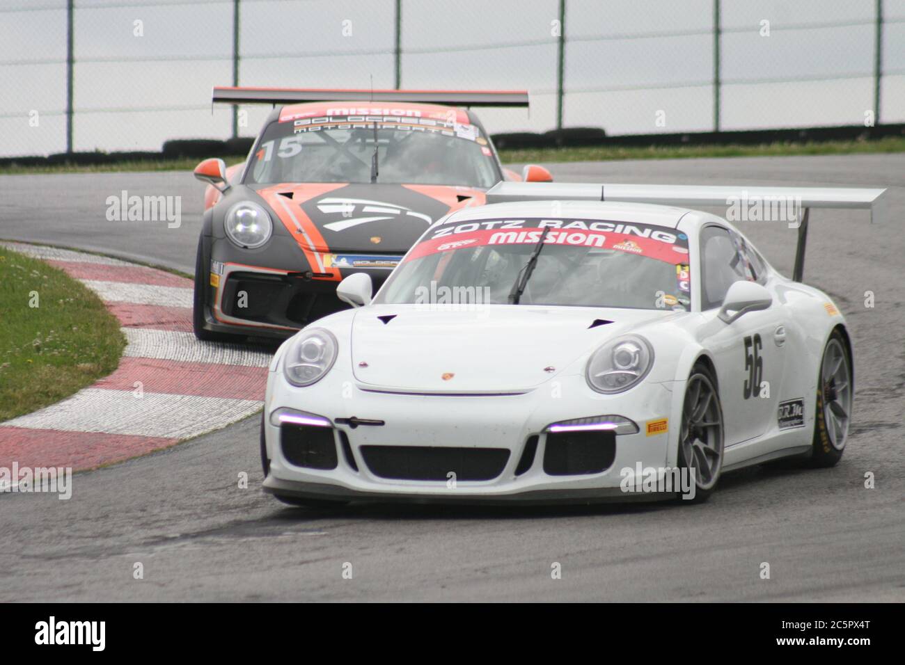 Biegen Sie an der Mid-Ohio Sports Car Course SVRA 2020 zwei ab. Stockfoto