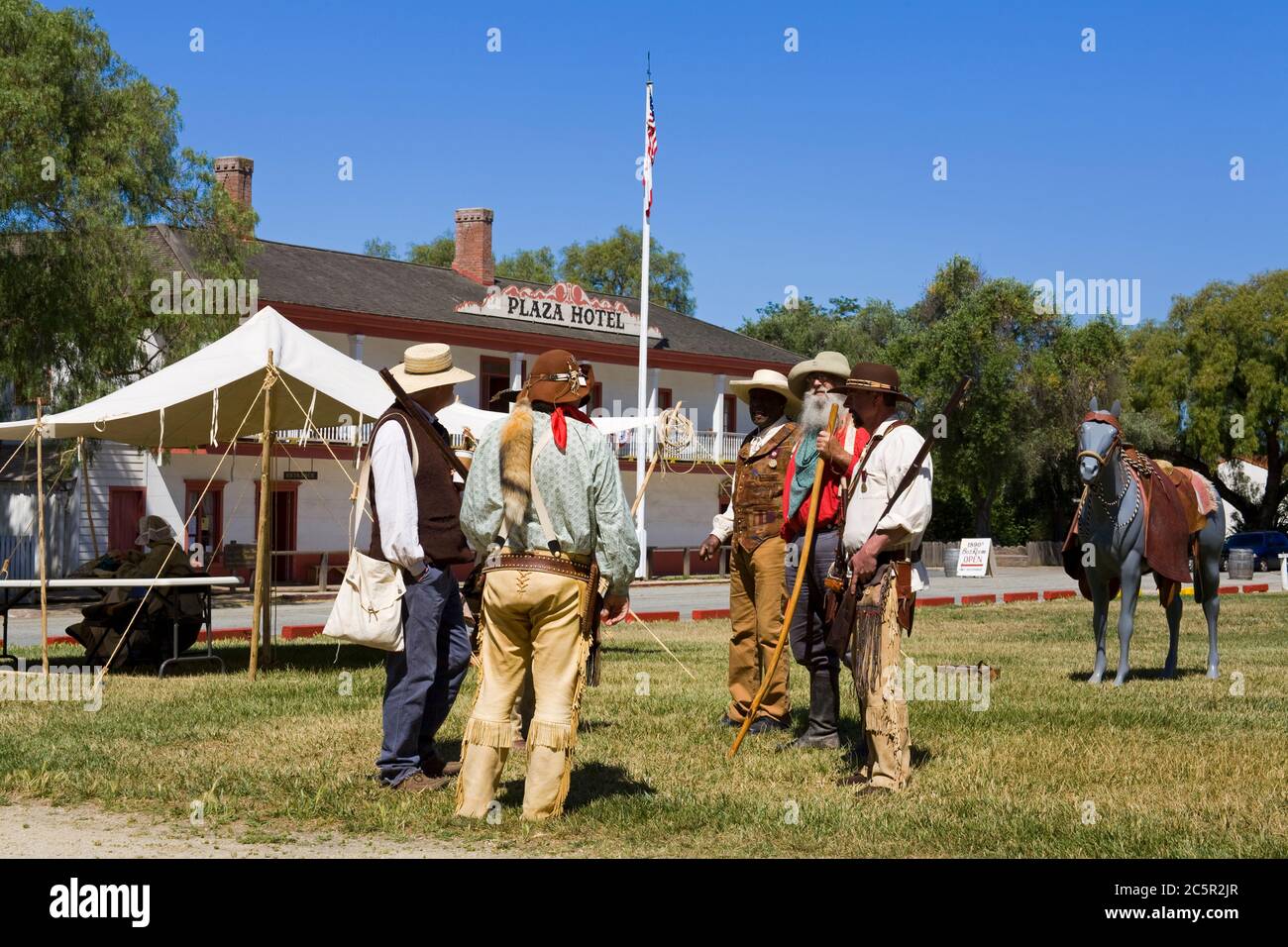 Reenactors bei den frühen Tagen in San Juan Festival, San Juan Bautista, Kalifornien, USA Stockfoto