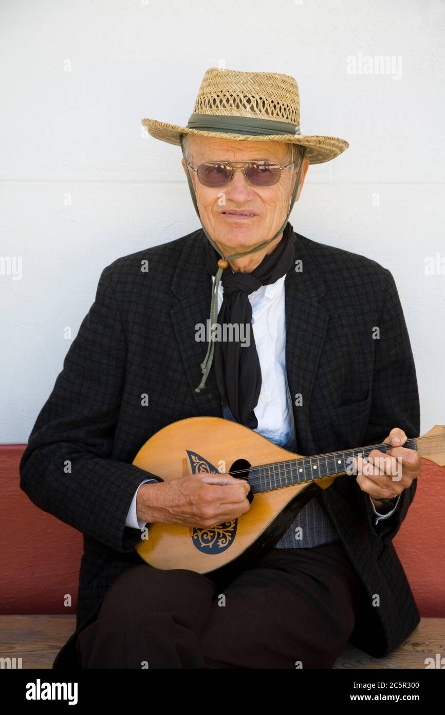 Schauspieler am frühen Tag des San Juan Festivals, San Juan Bautista, Kalifornien, USA Stockfoto