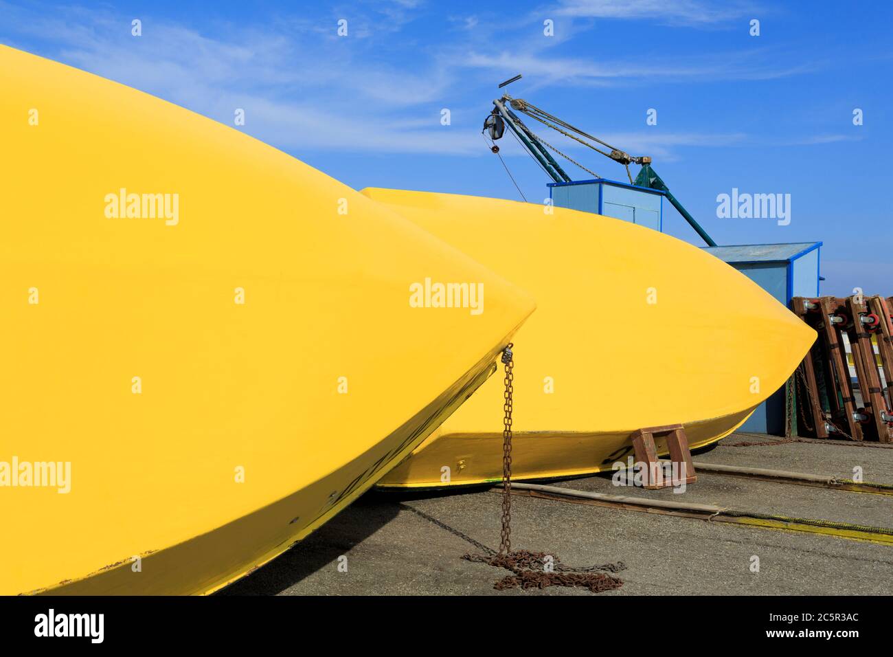 Bootsverleih auf der Municipal Wharf, Santa Cruz, Kalifornien, USA Stockfoto
