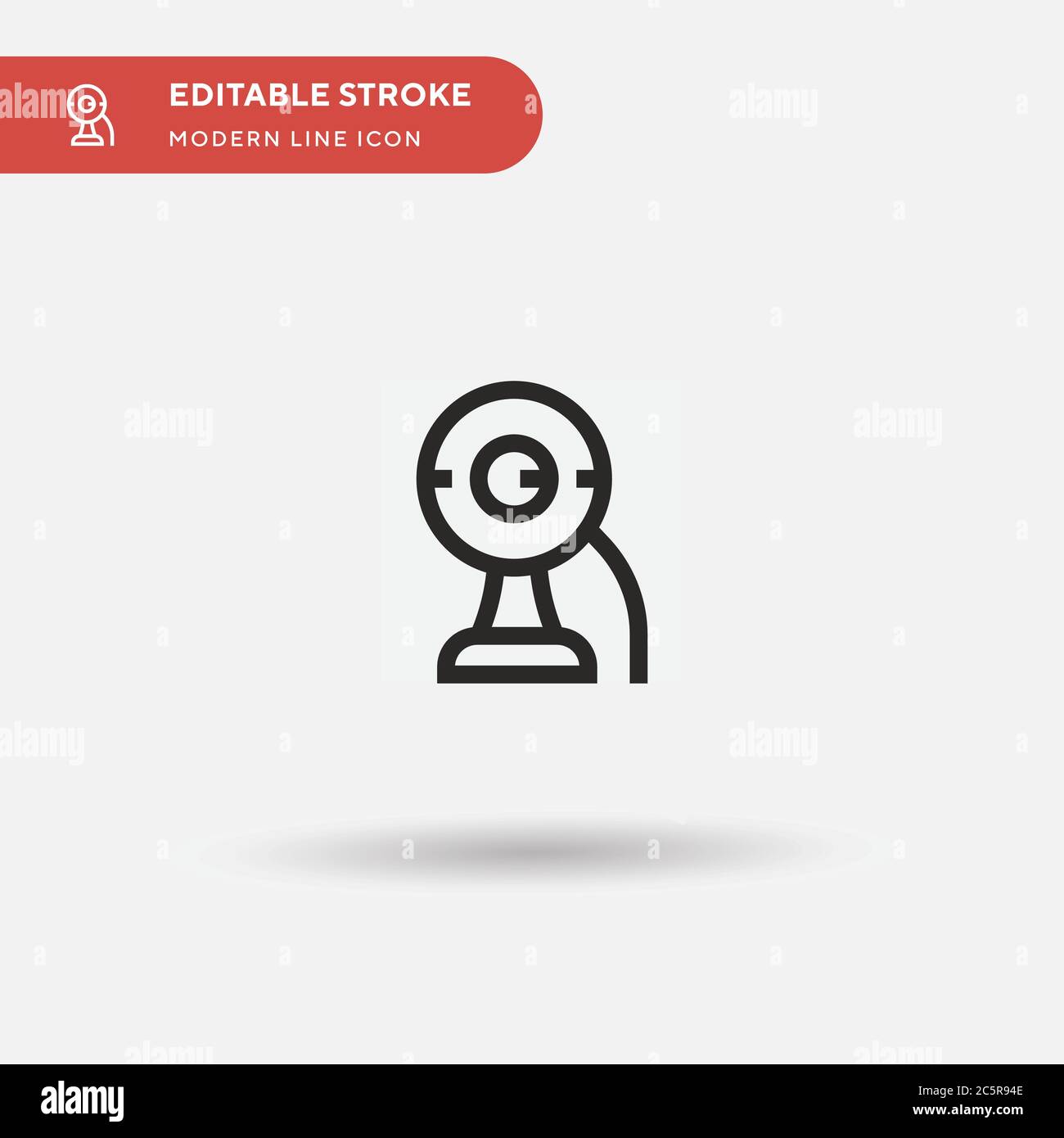 Webcam einfaches Vektorsymbol. Illustration Symbol Design Vorlage für Web mobile UI Element. Perfekte Farbe modernes Piktogramm auf bearbeitbaren Strich. Webcam-Symbole für Ihr Geschäftsprojekt Stock Vektor