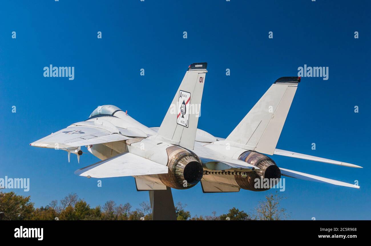 Grumman F-14A Tomcat im Naval Air Museum in Pensacola, Florida - Heimat der Blue Angels. Stockfoto