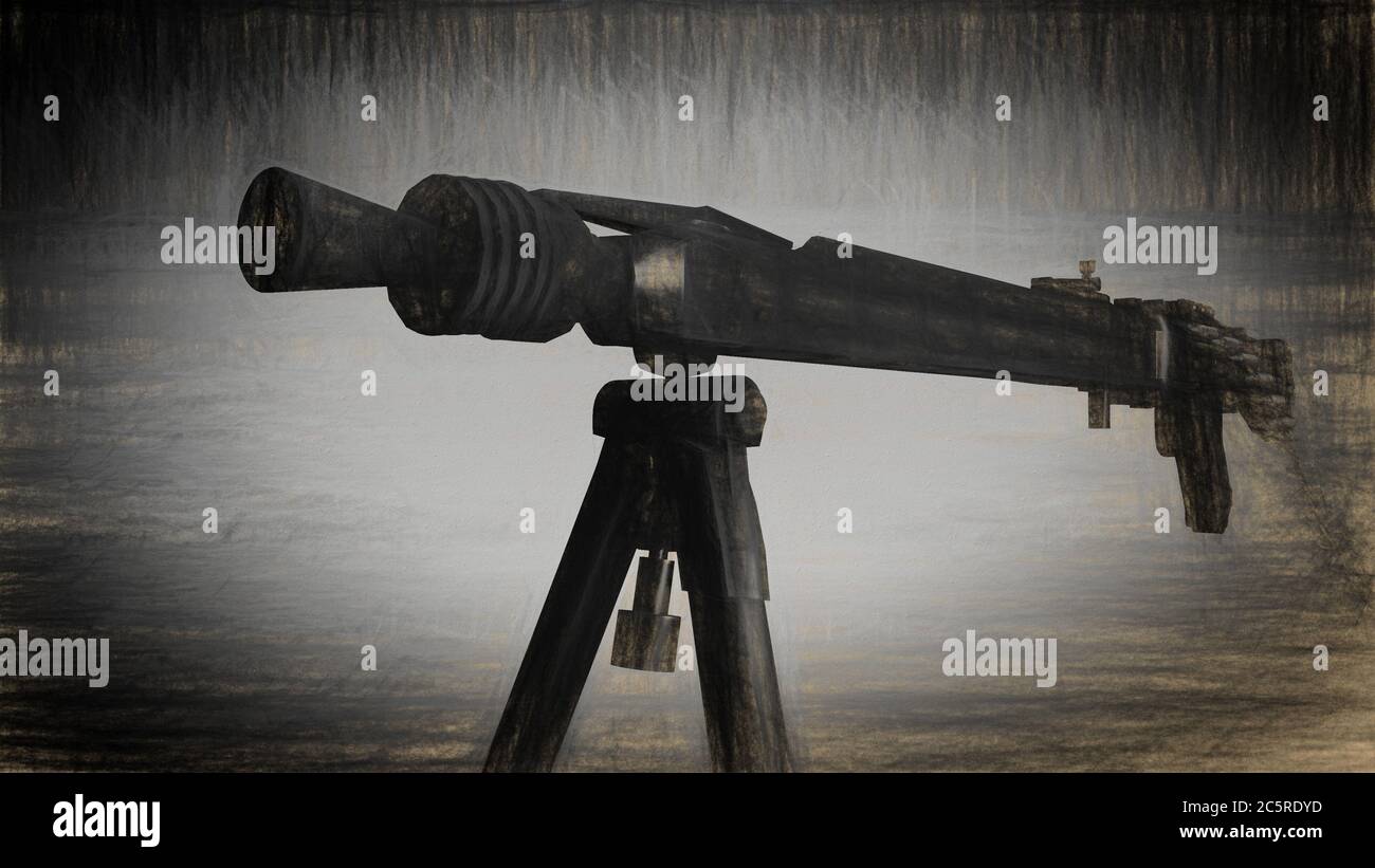 3d-Darstellung der Maschinenpistole Stockfoto