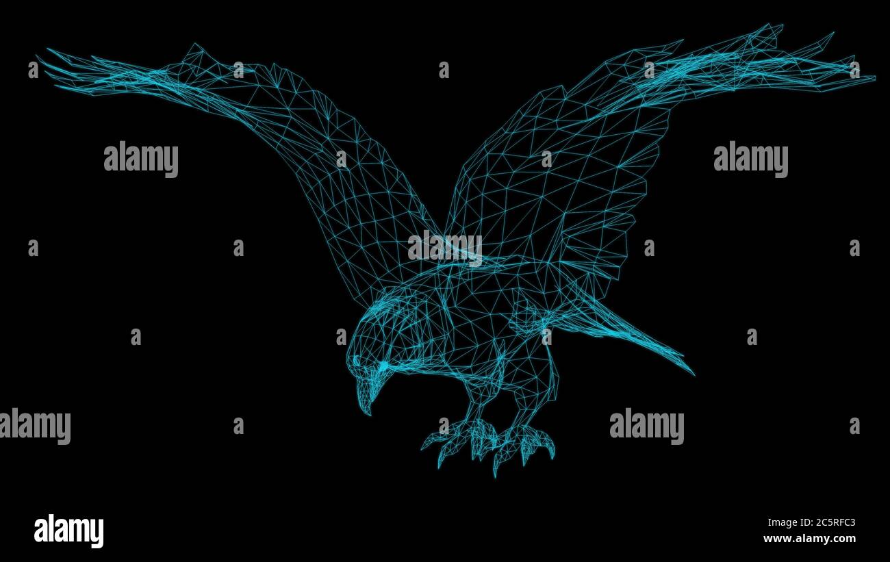 Isoliertes Low Poly Grafikdesign von Eagle Stockfoto