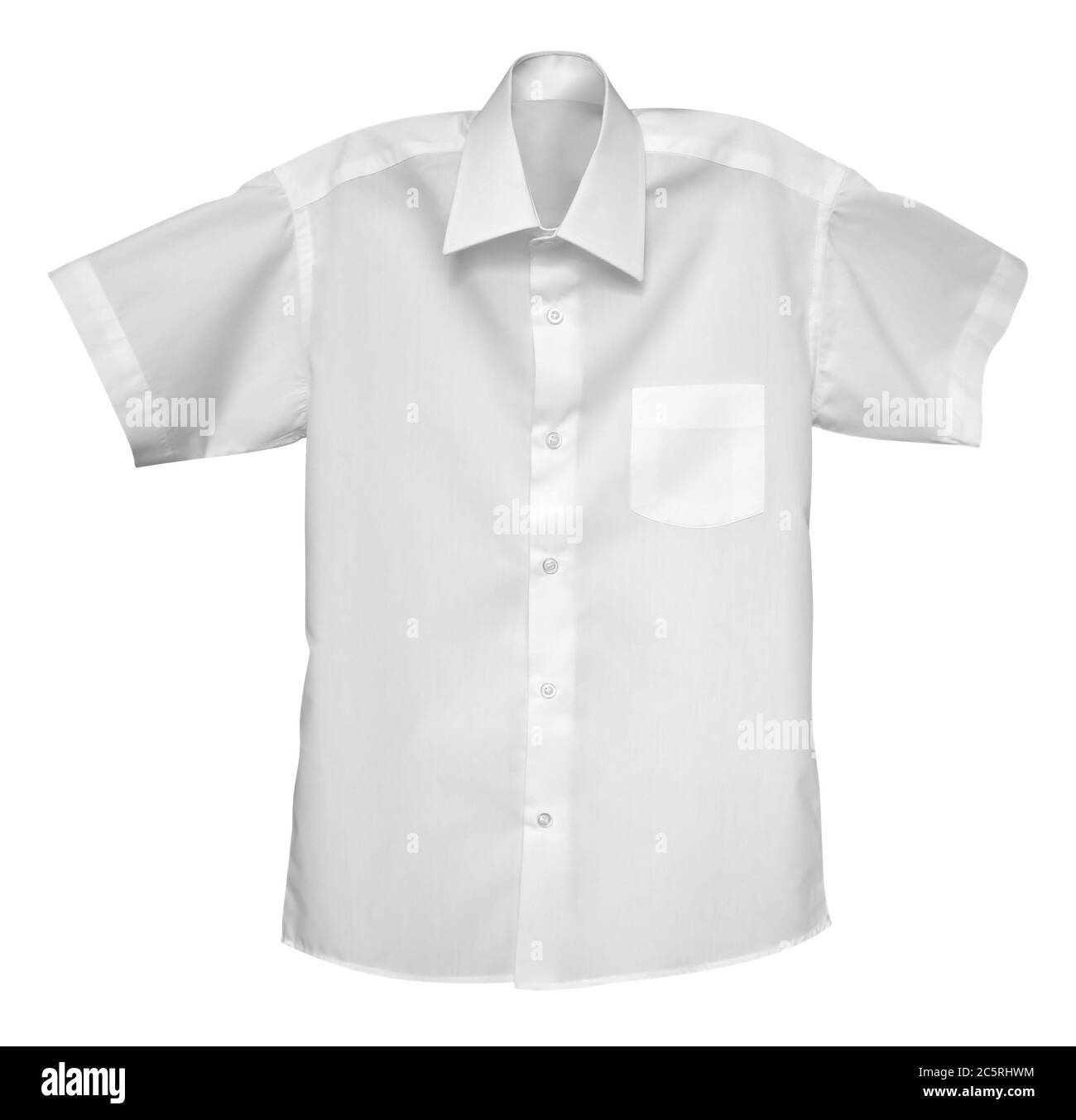 Weißes Hemd isoliert auf dem weißen. Beschneidungspfad enthalten. Stockfoto