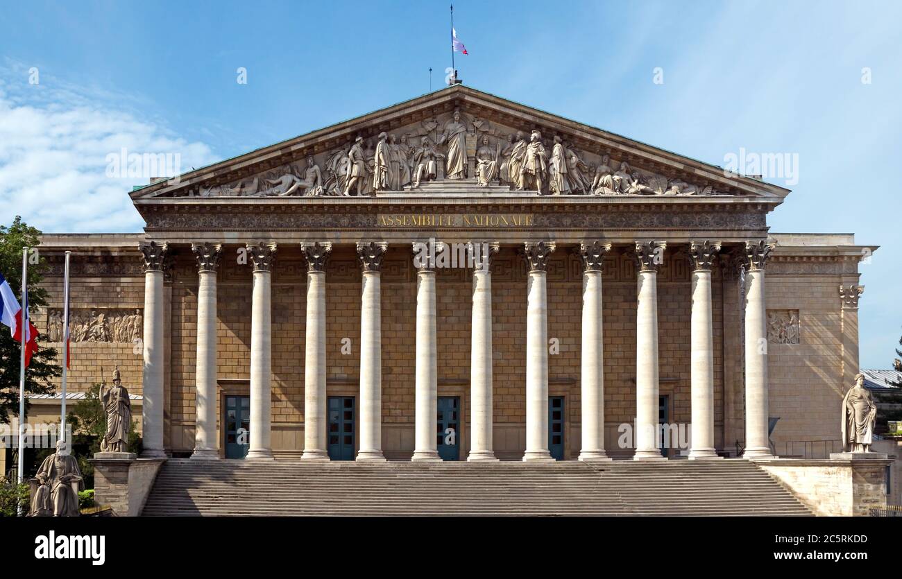 Assemblee Nationale (Palais Bourbon) - das französische Parlament, Paris, Frankreich. Stockfoto