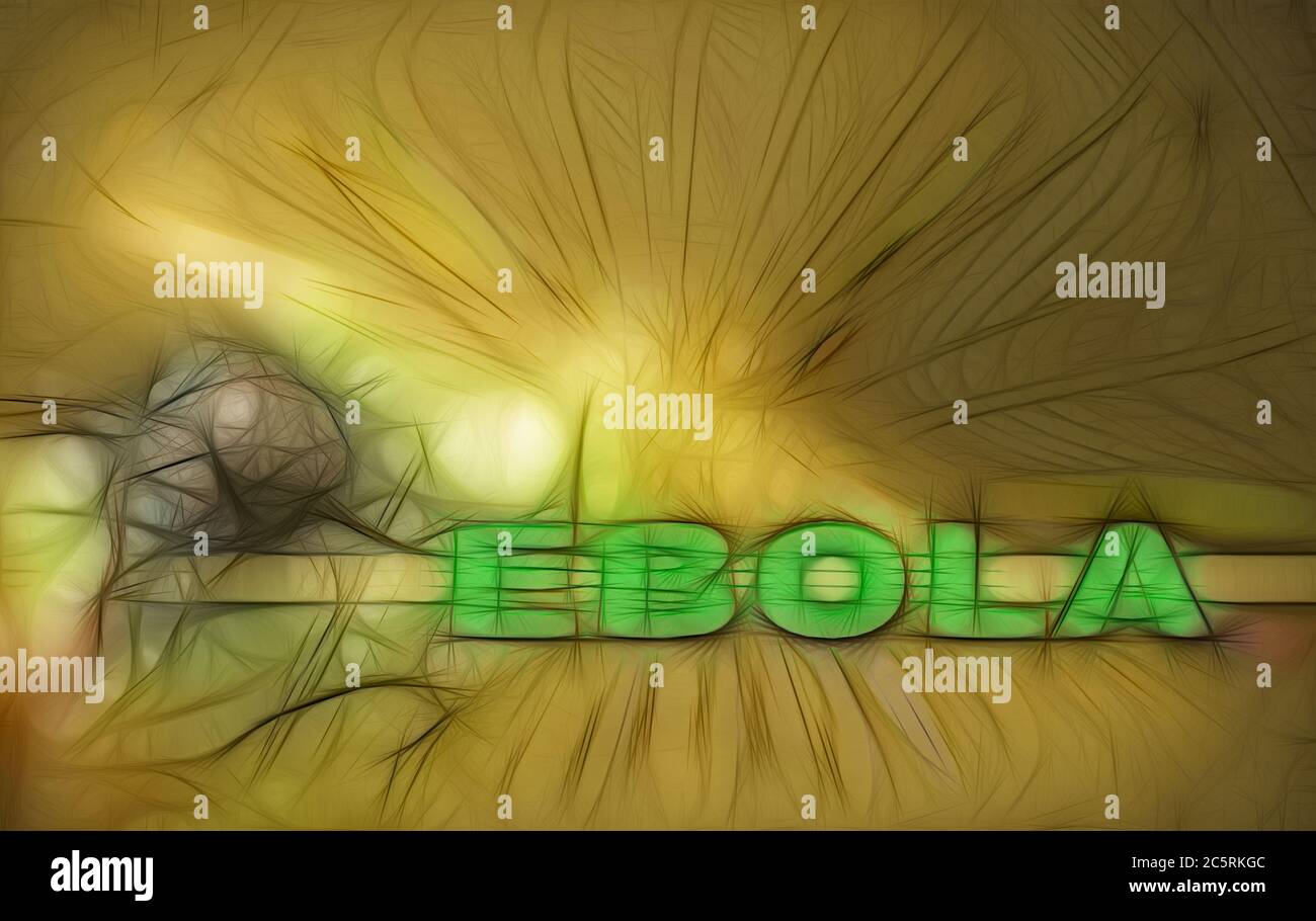 Wort EBOLA schreiben auf Linien Ende optische flares Hintergrund Stockfoto