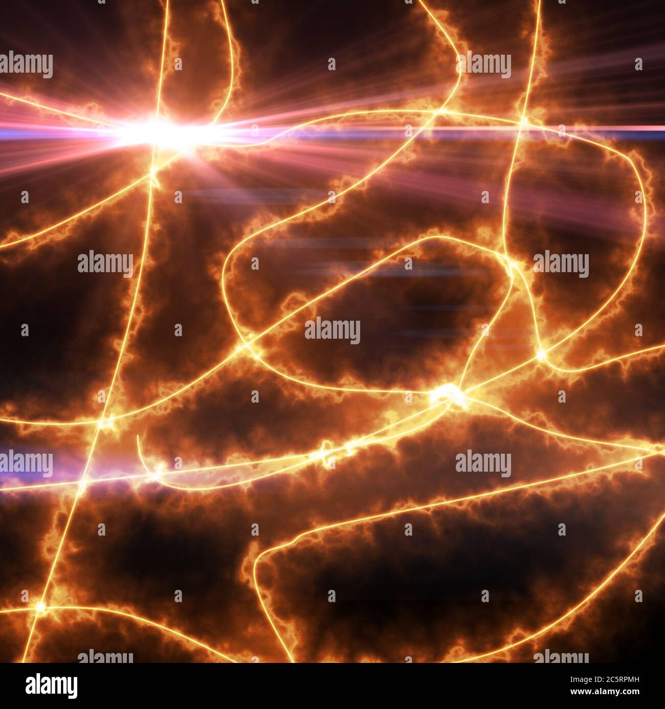 Abstrakter Hintergrund mit glühenden Spirale Shine rund um Linie Stockfoto