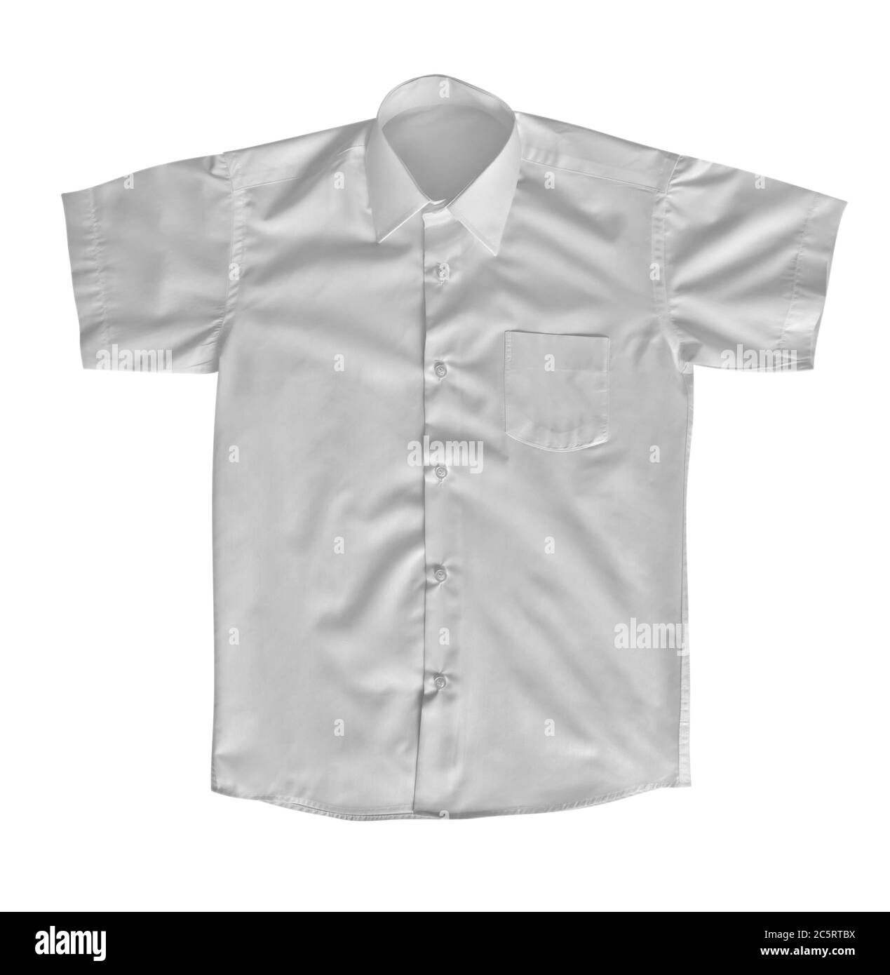 Weißes Hemd isoliert auf dem weißen. Beschneidungspfad enthalten. Stockfoto