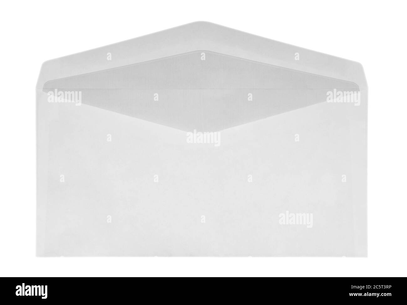 Weißer Umschlag isoliert auf Weiß mit einem Beschneidungspfad Stockfoto