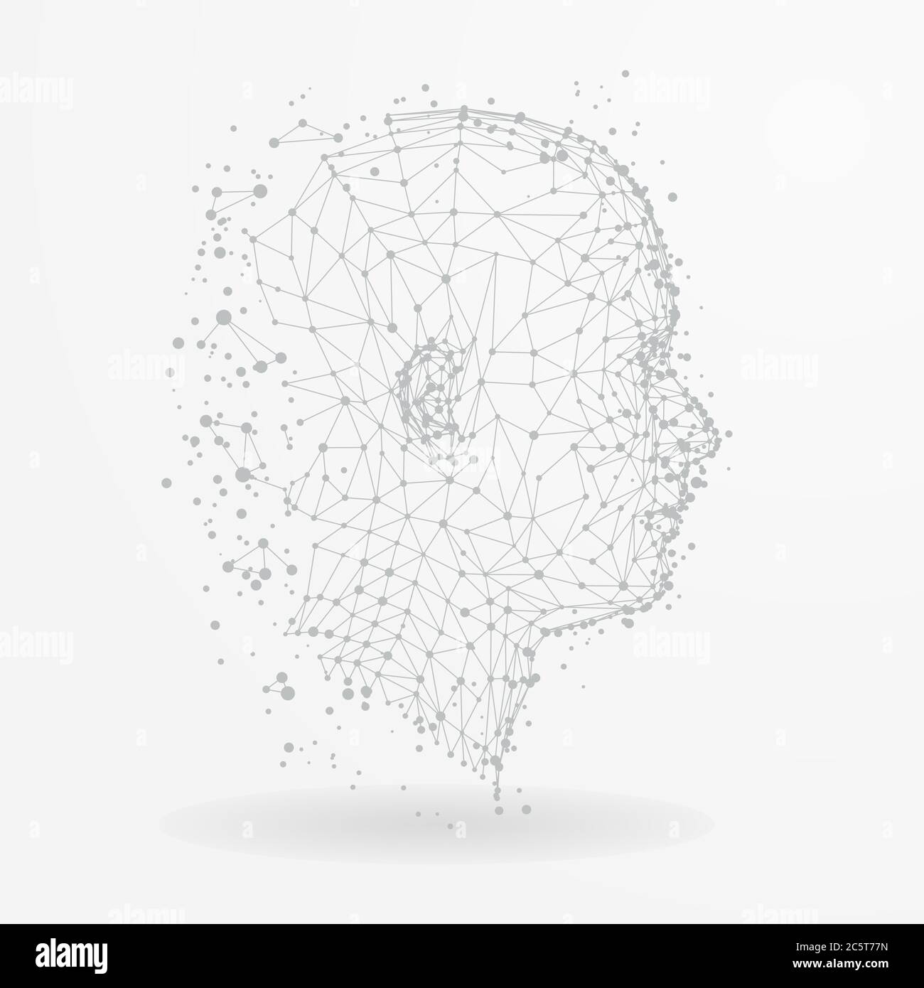 Menschlicher Kopf mit Netzplexus-Struktur Stock Vektor