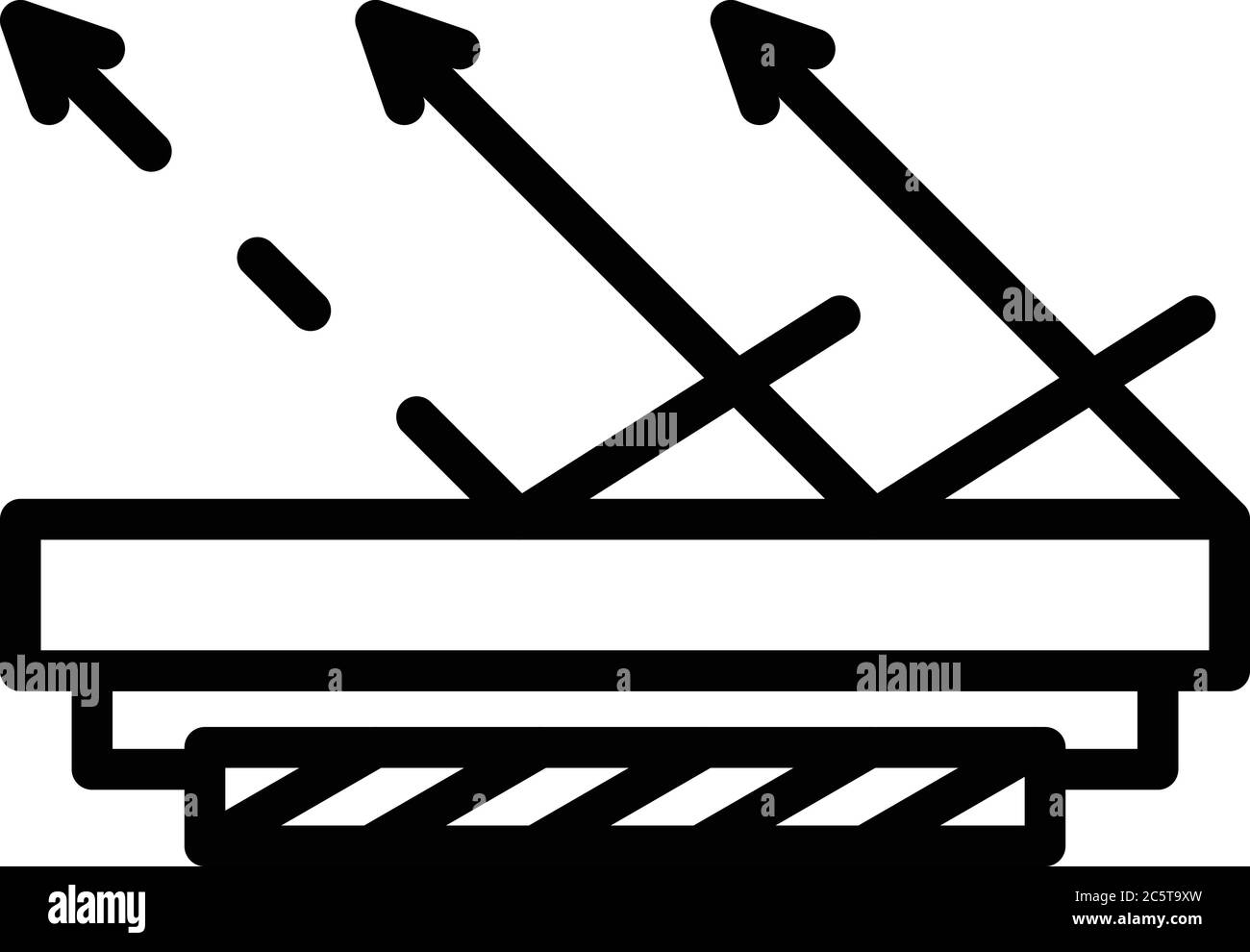 Symbol für Schallisolierung, Umriss-Stil Stock Vektor