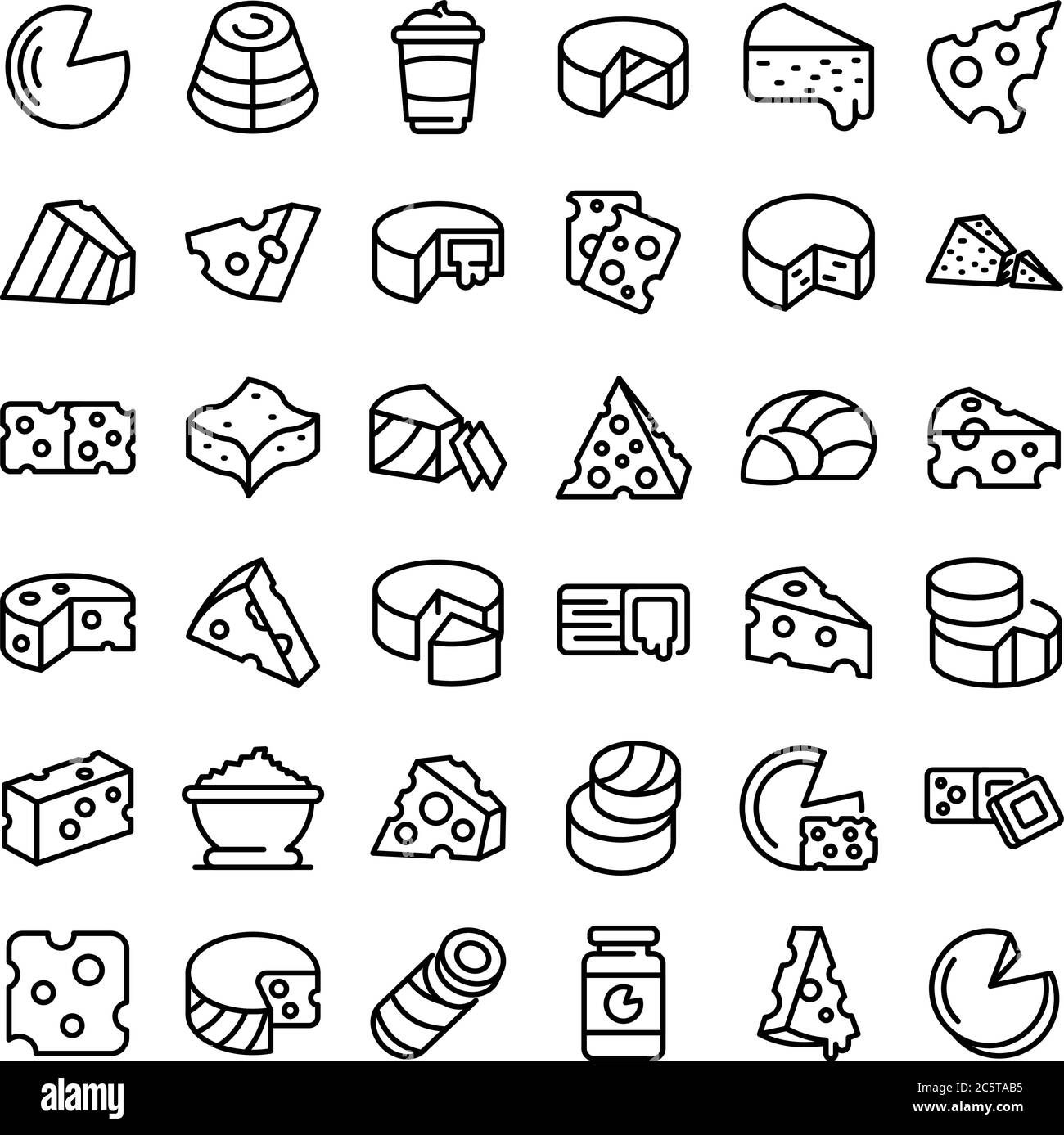 Käsesymbole, Umrissstil Stock Vektor